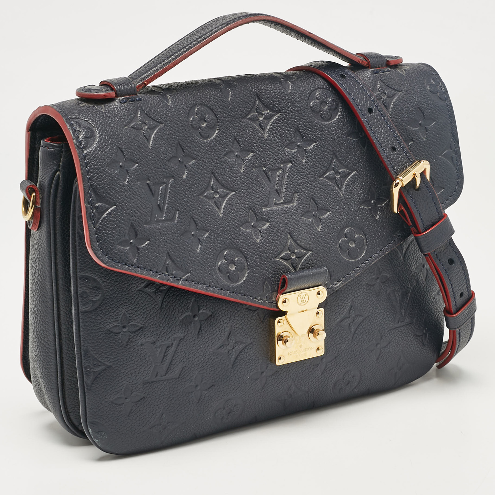 Louis Vuitton Blue Monogram Empreinte Leather Pochette Metis Bag