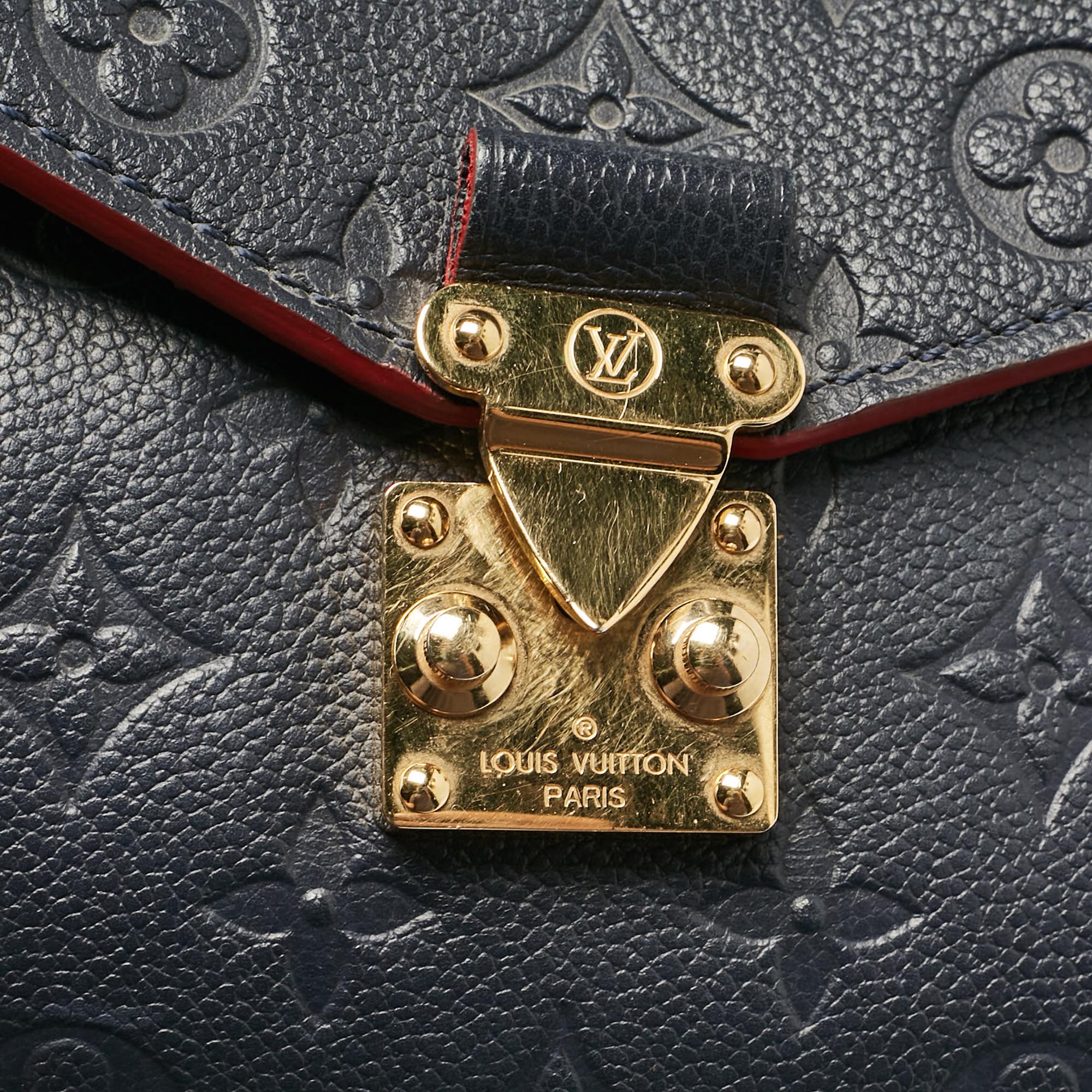 Louis Vuitton Blue Monogram Empreinte Leather Pochette Metis Bag