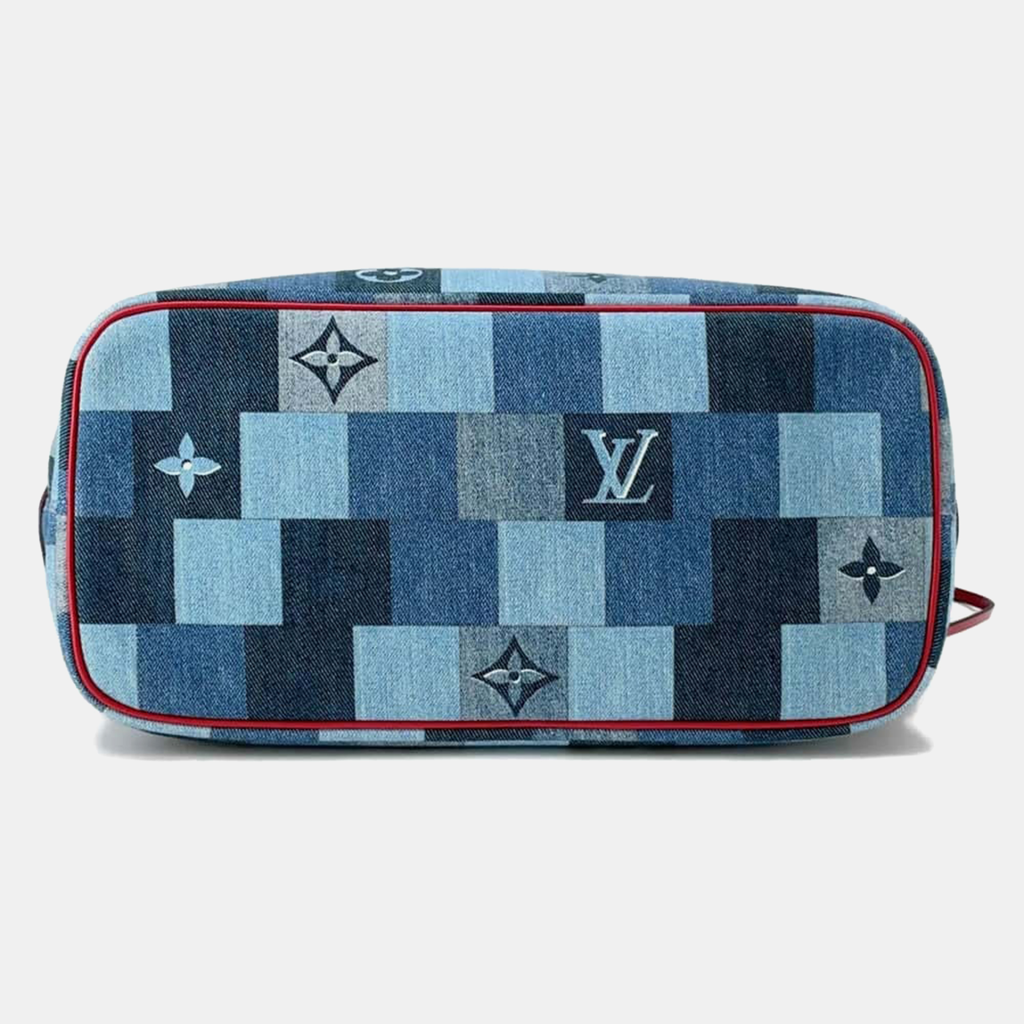 Louis Vuitton Blue Patchwork Monogram Denim Neverfull MM Tote Bag