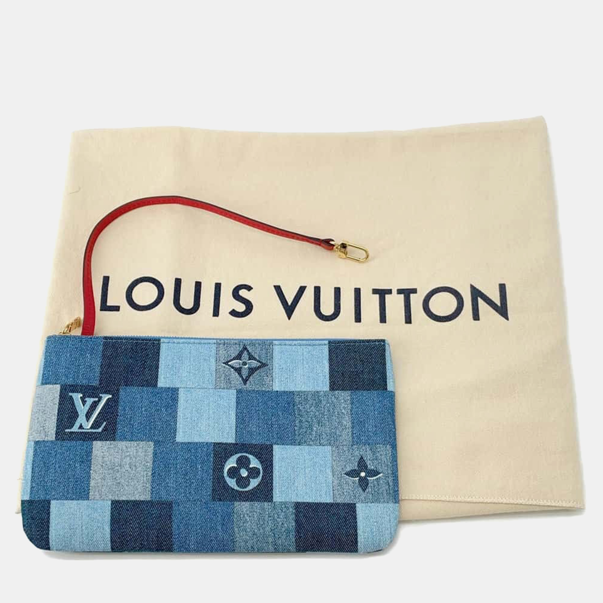 Louis Vuitton Blue Patchwork Monogram Denim Neverfull MM Tote Bag