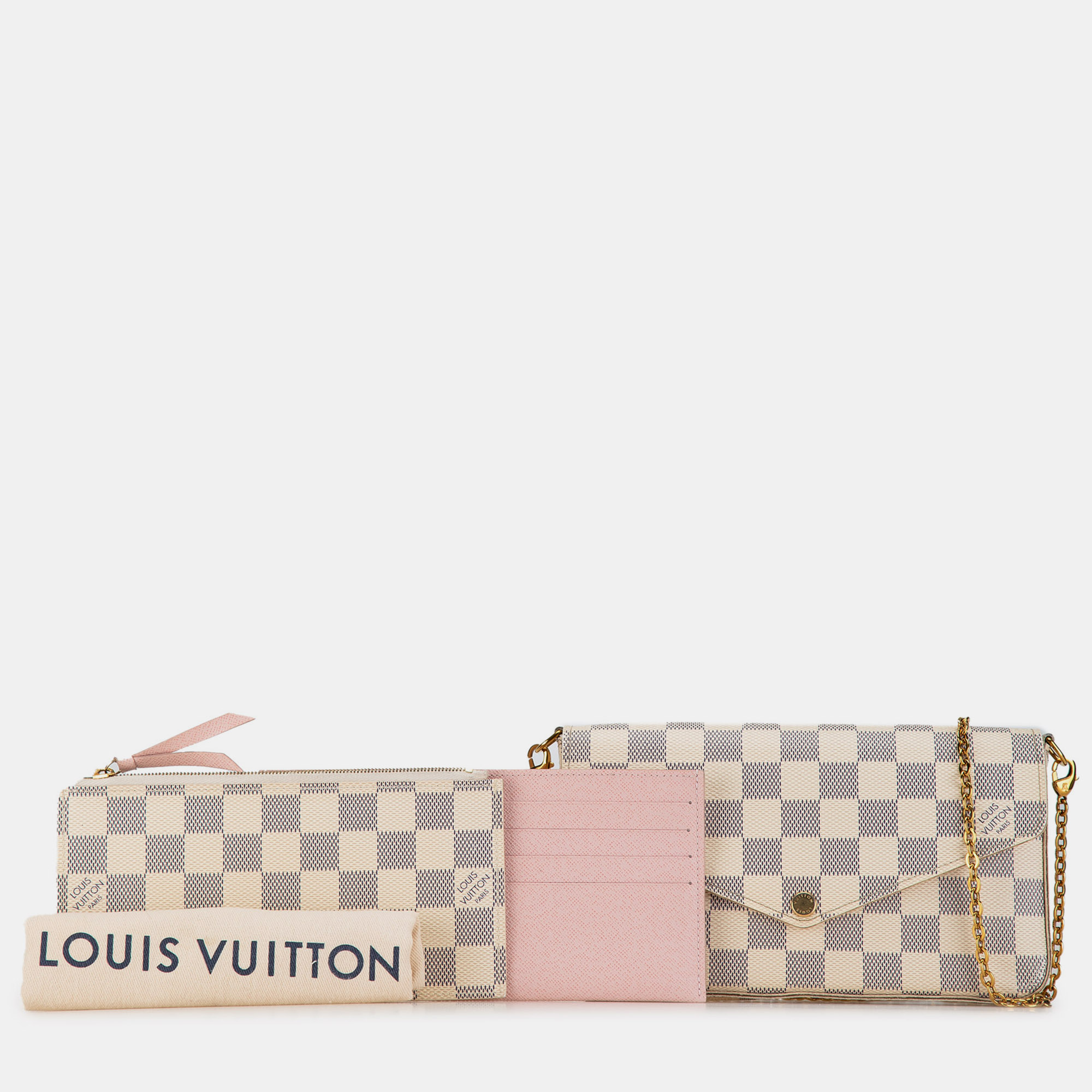 Louis Vuitton Damier Azur Pochette Felicie Chain Shoulder Bag