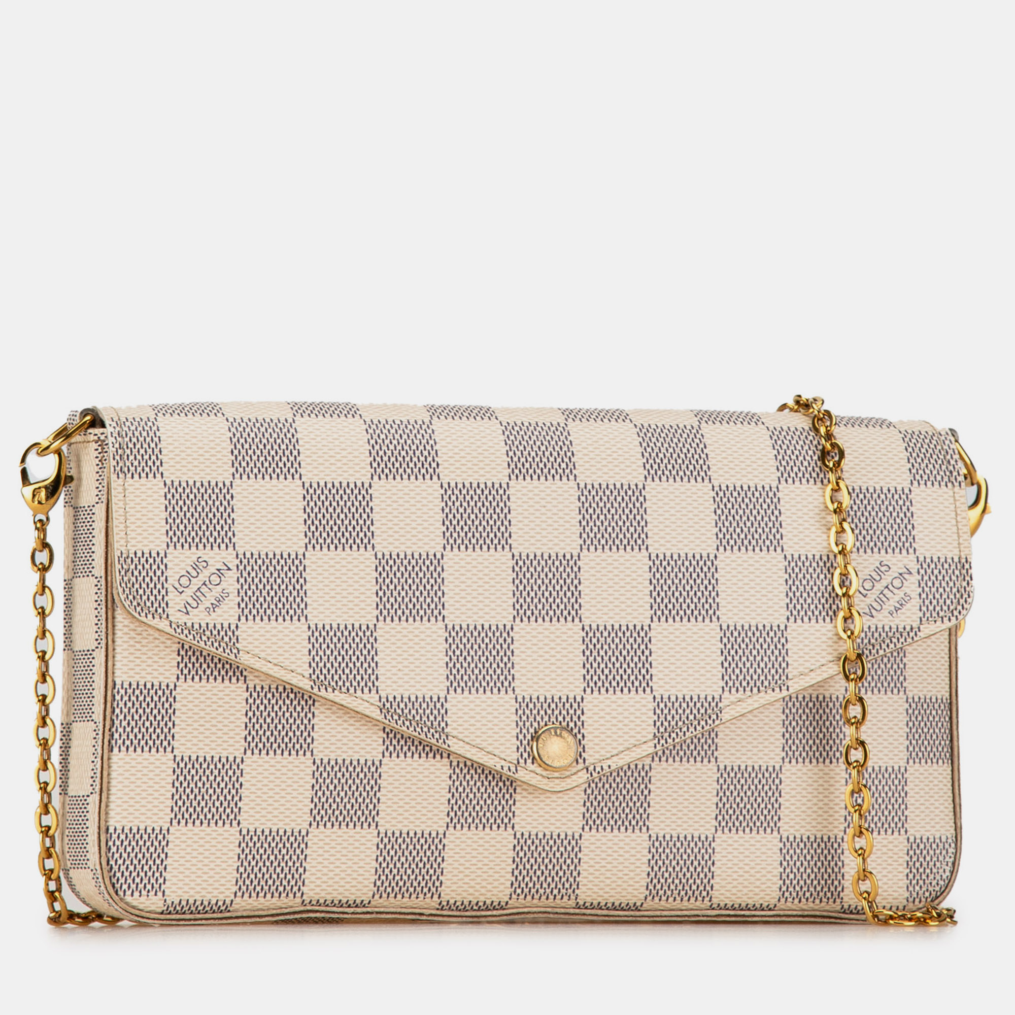 Louis Vuitton Damier Azur Pochette Felicie Chain Shoulder Bag