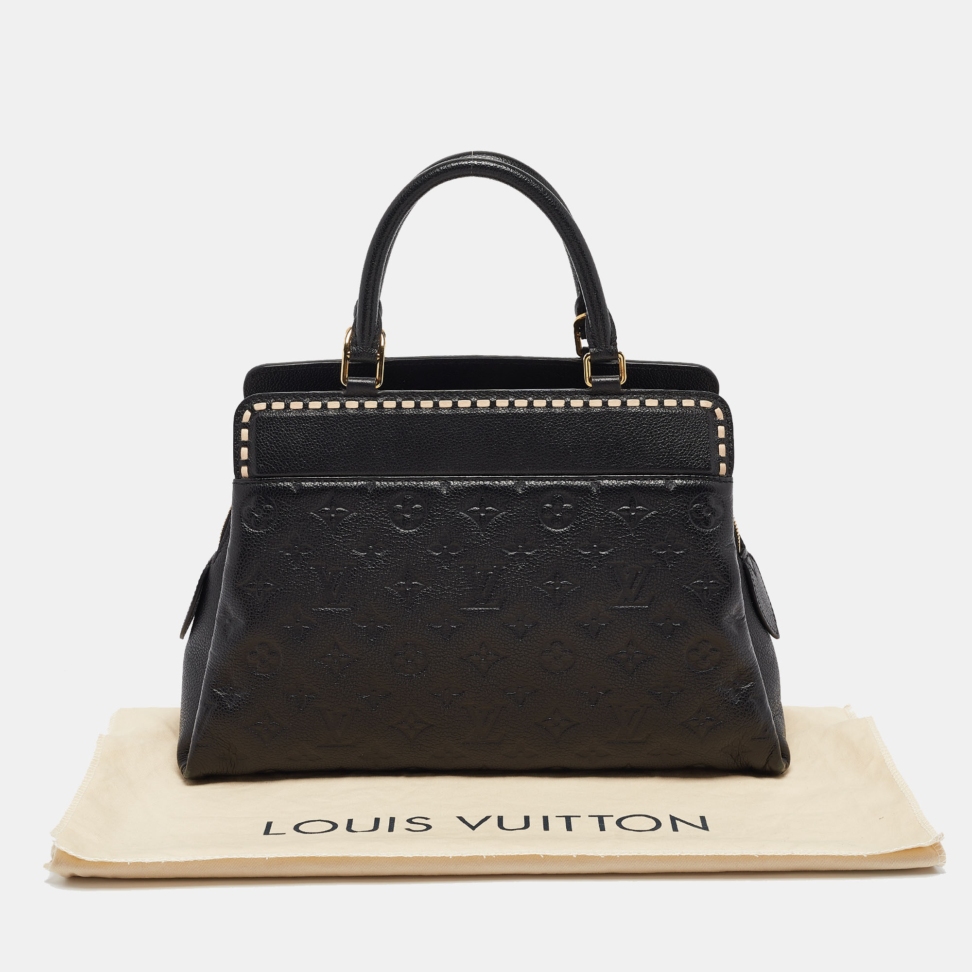 Louis Vuitton Black Monogram Empreinte Leather Vosges MM Bag