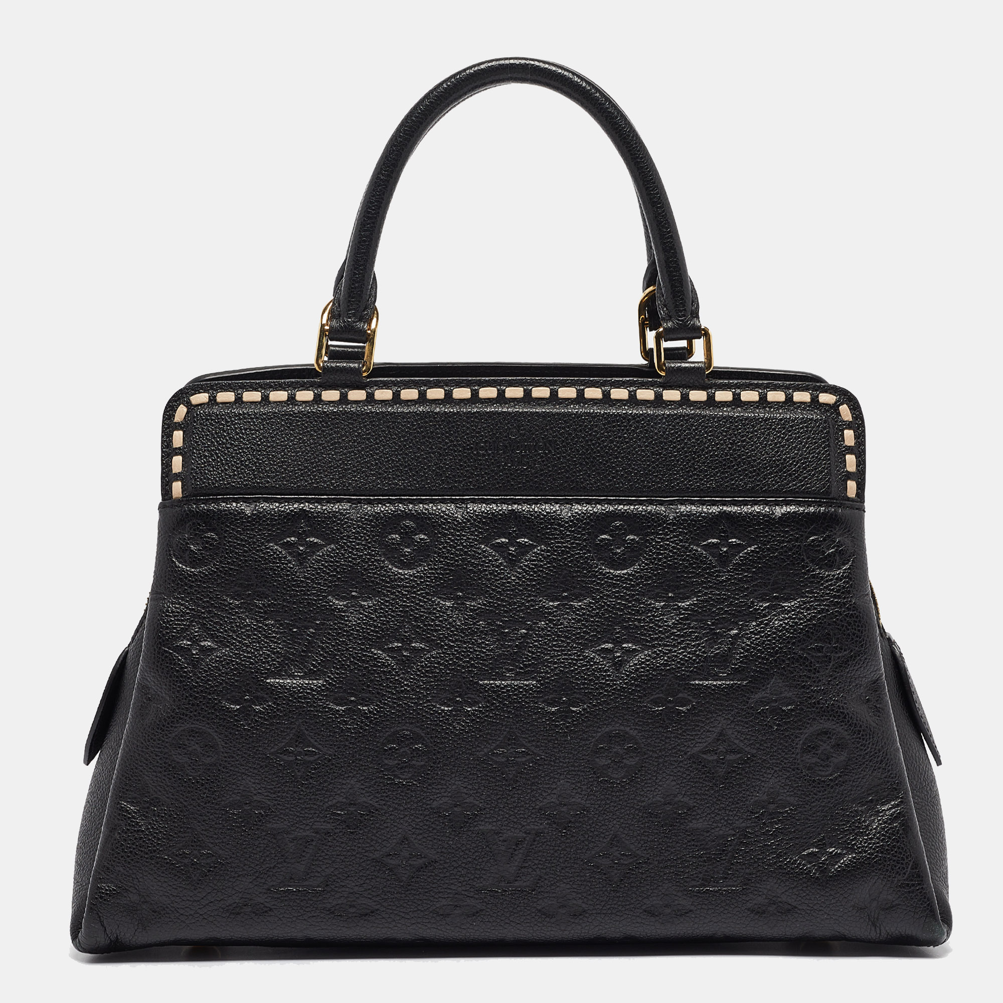 Louis Vuitton Black Monogram Empreinte Leather Vosges MM Bag