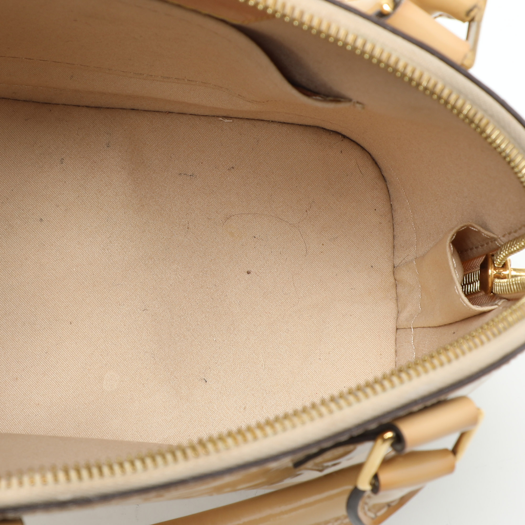 Louis Vuitton Beige Monogram Vernis Leather Alma BB Bag