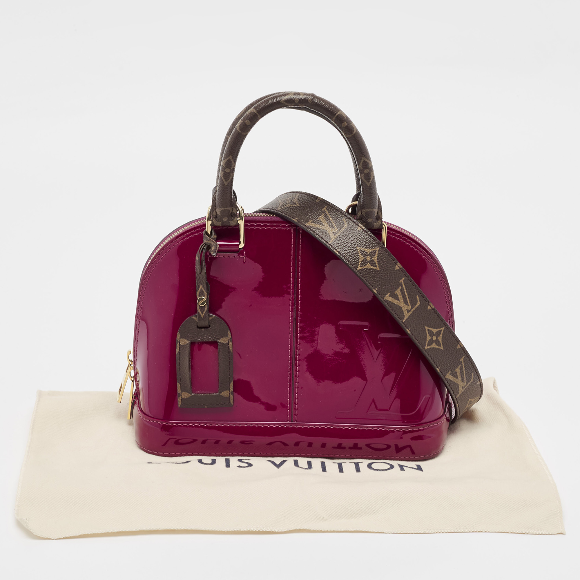 Louis Vuitton Burgundy Vernis Miroir Alma BB Bag