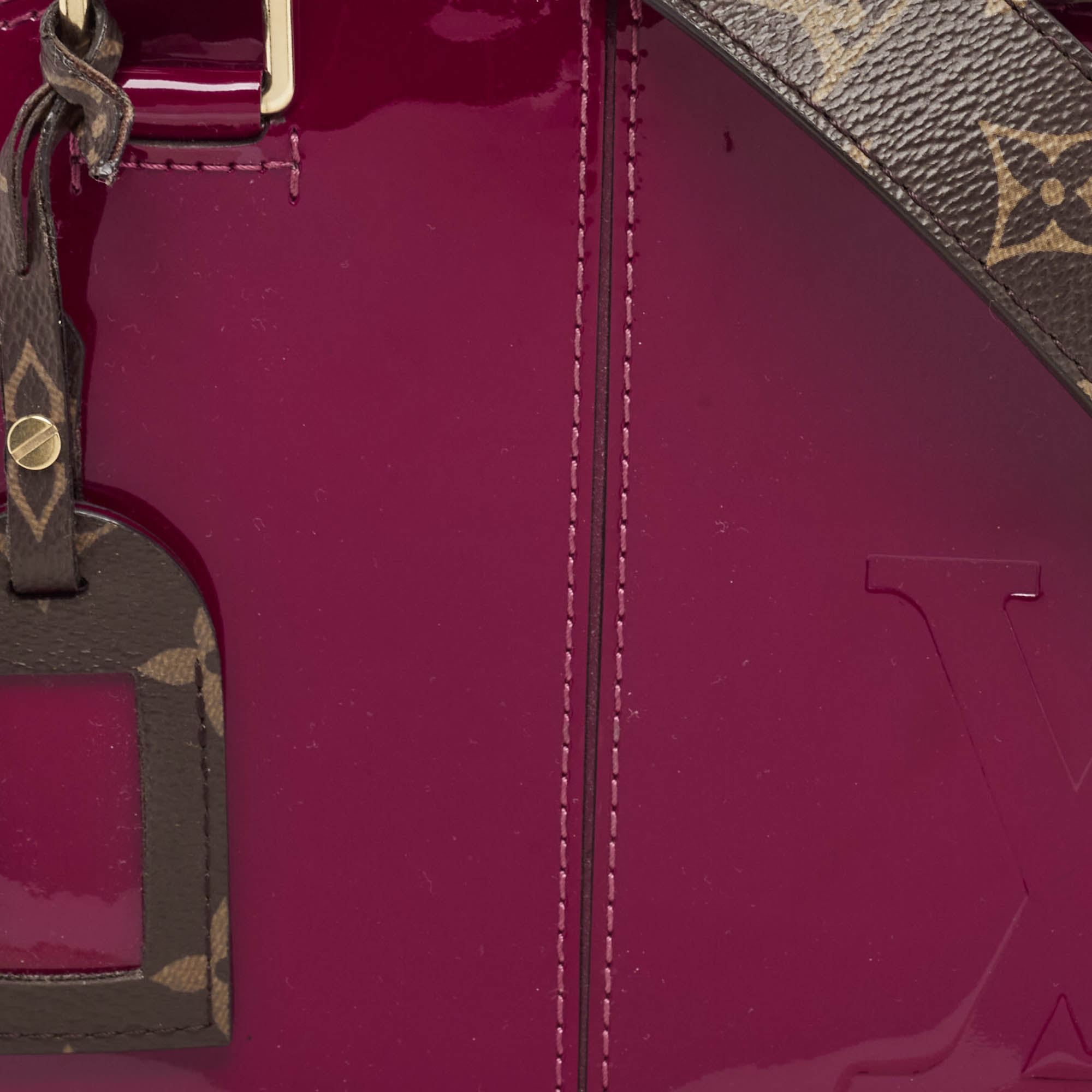 Louis Vuitton Burgundy Vernis Miroir Alma BB Bag