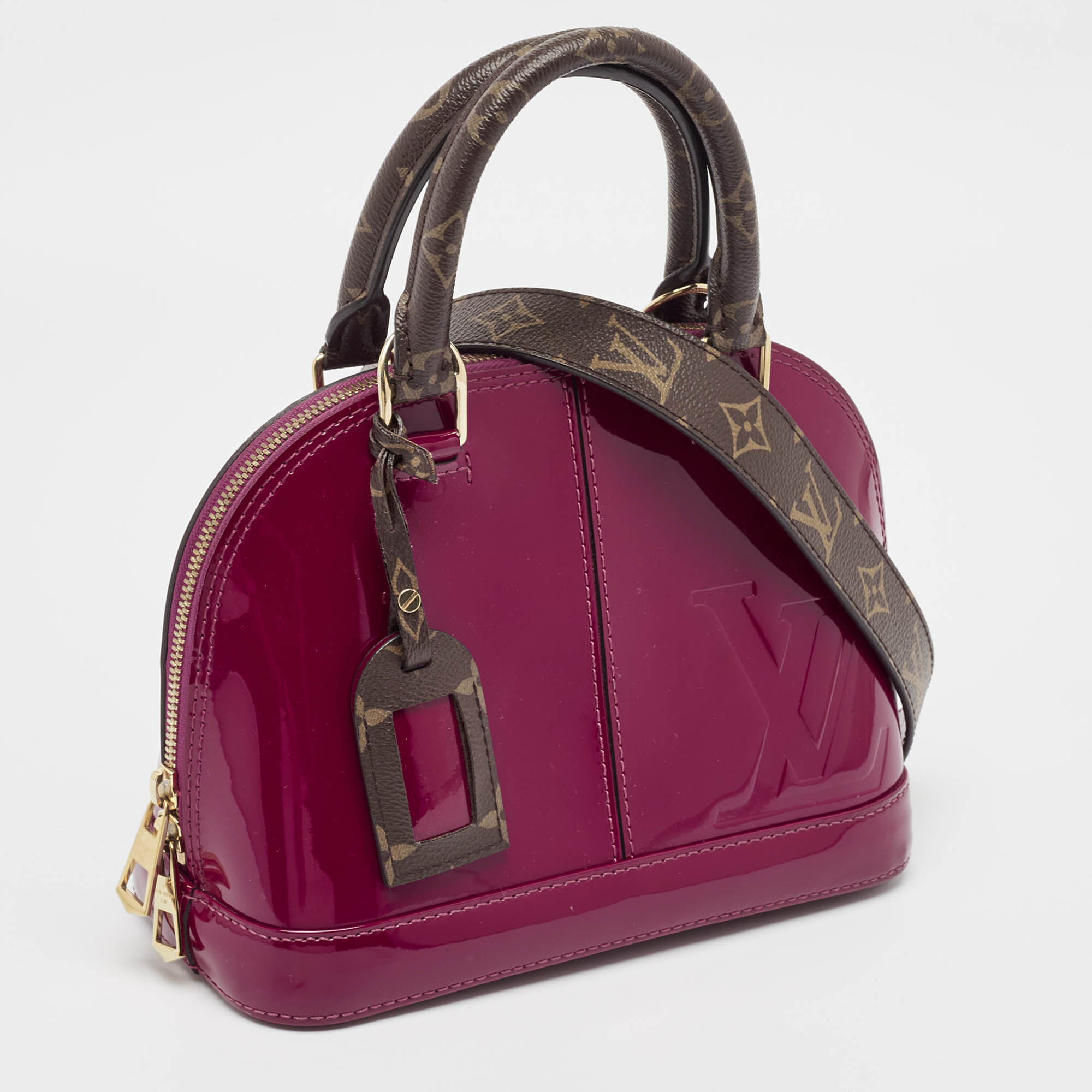 Louis Vuitton Burgundy Vernis Miroir Alma BB Bag