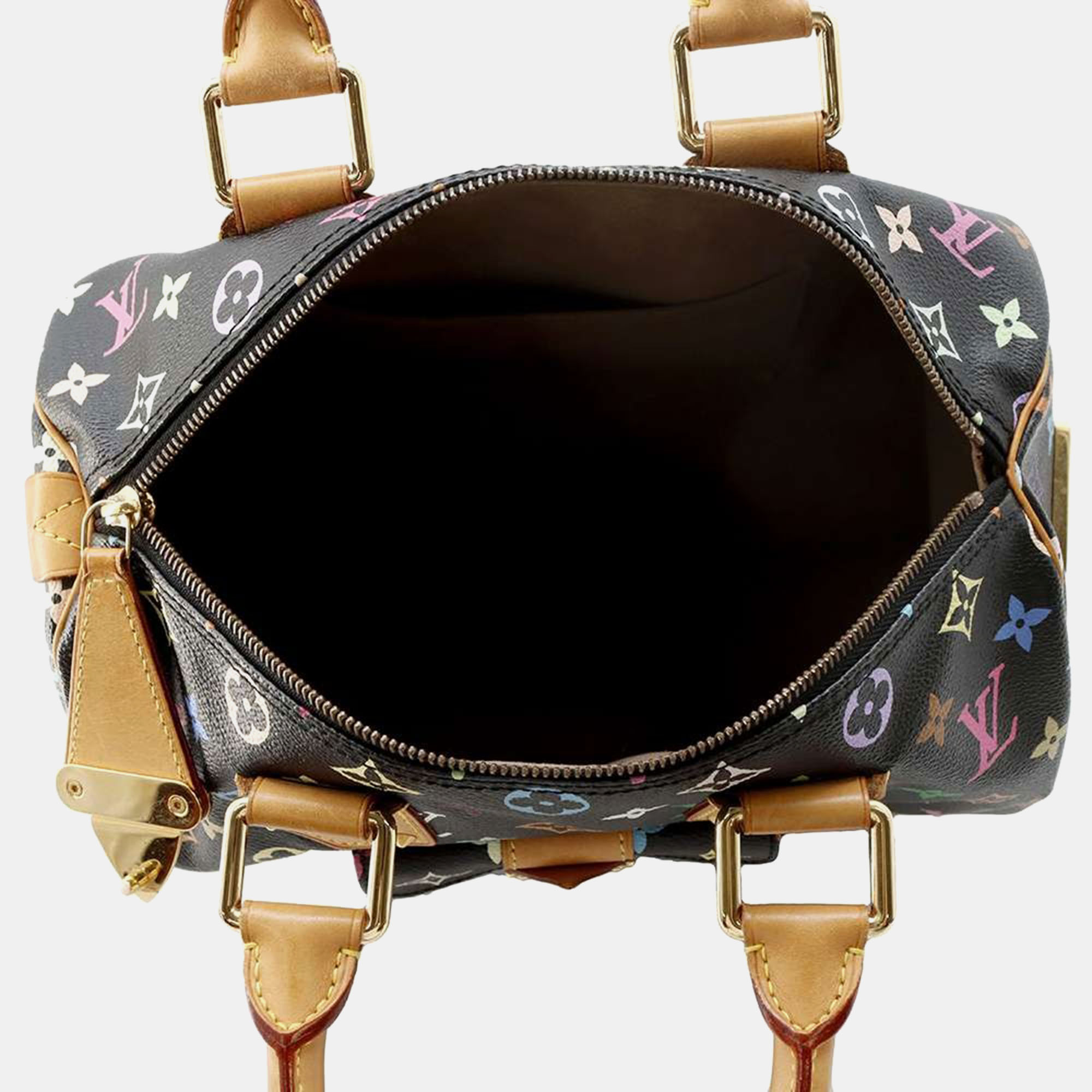 Louis Vuitton Black Multicolor Monogram Speedy 30 Satchel Bag