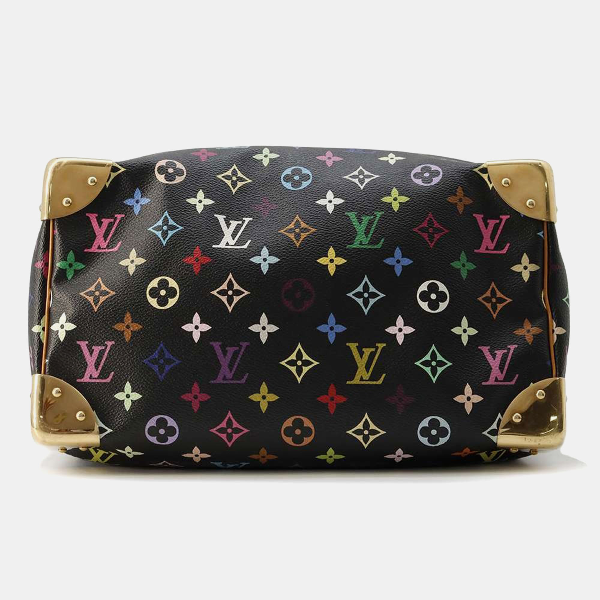 Louis Vuitton Black Multicolor Monogram Speedy 30 Satchel Bag