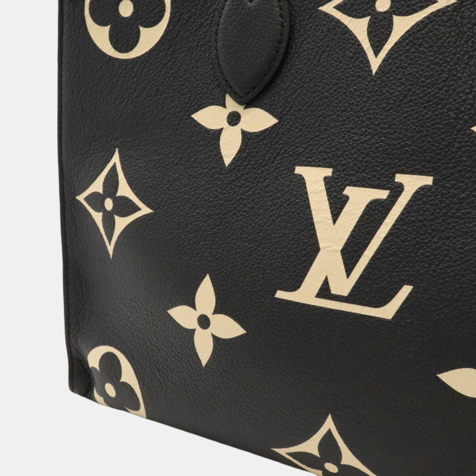 Louis Vuitton Black Beige Monogram Empreinte On The Go MM Tote Bag