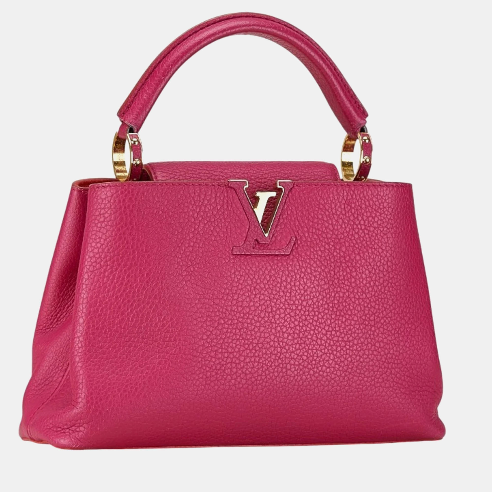 Louis Vuitton Pink Taurillion Leather BB Capucines Top Handle Bag