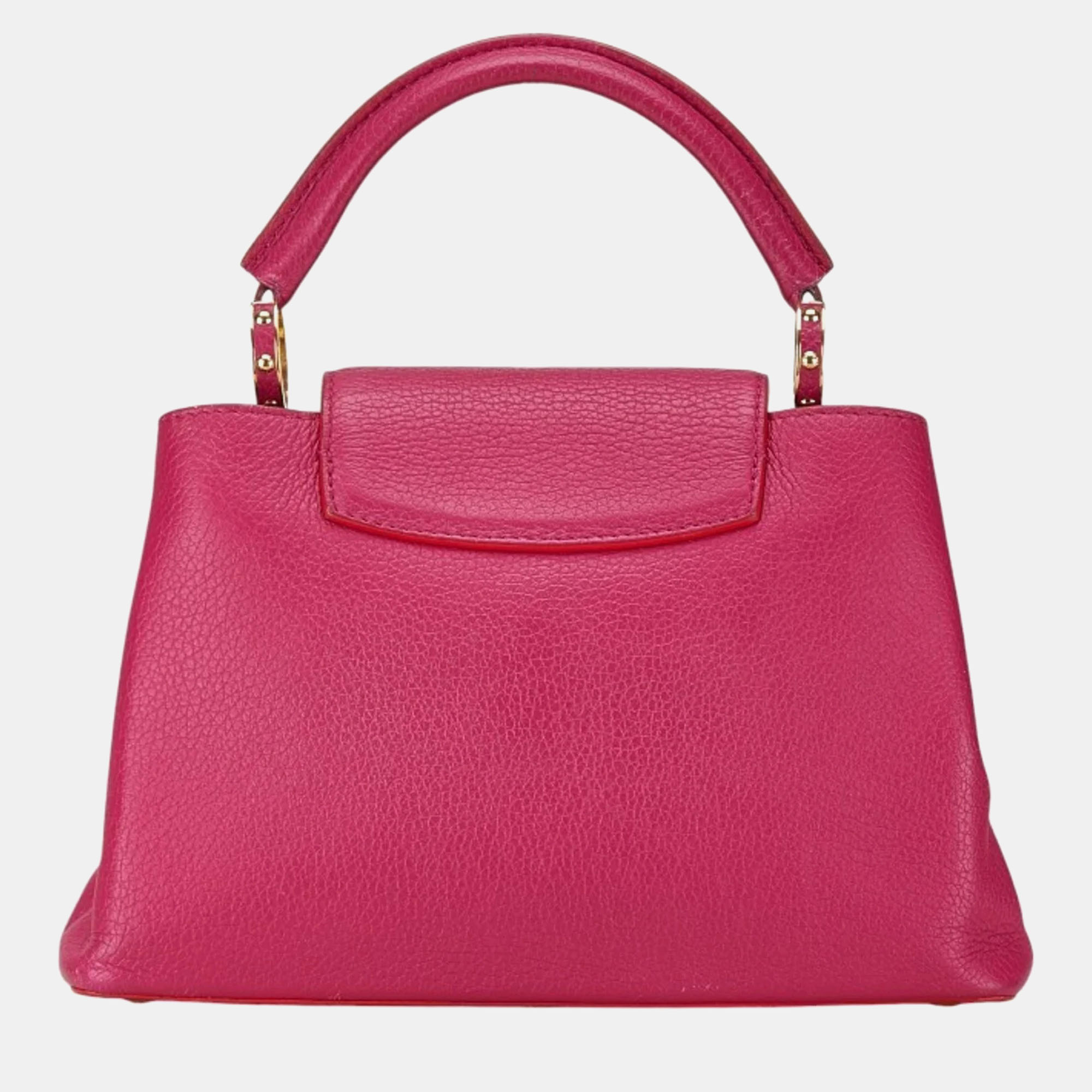 Louis Vuitton Pink Taurillion Leather BB Capucines Top Handle Bag