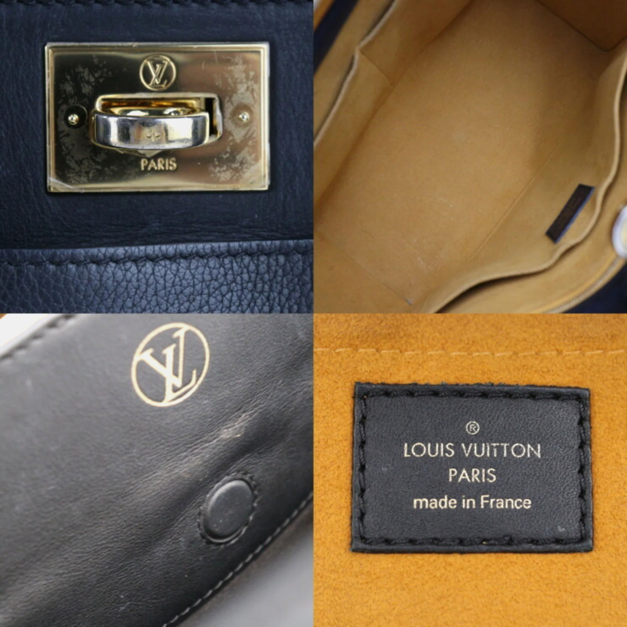 Louis Vuitton Black Leather On My Side MM Monogram Tuftage Shoulder Bag