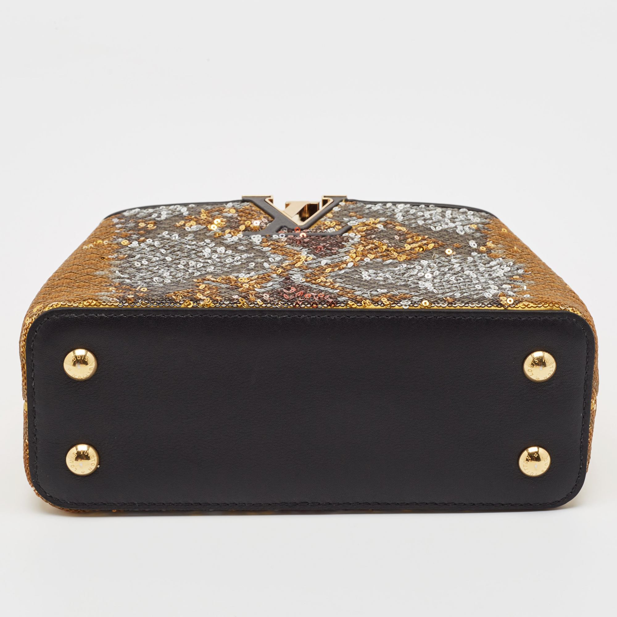 Louis Vuitton Multicolor Sequin And Leather Mini Capucines Bag