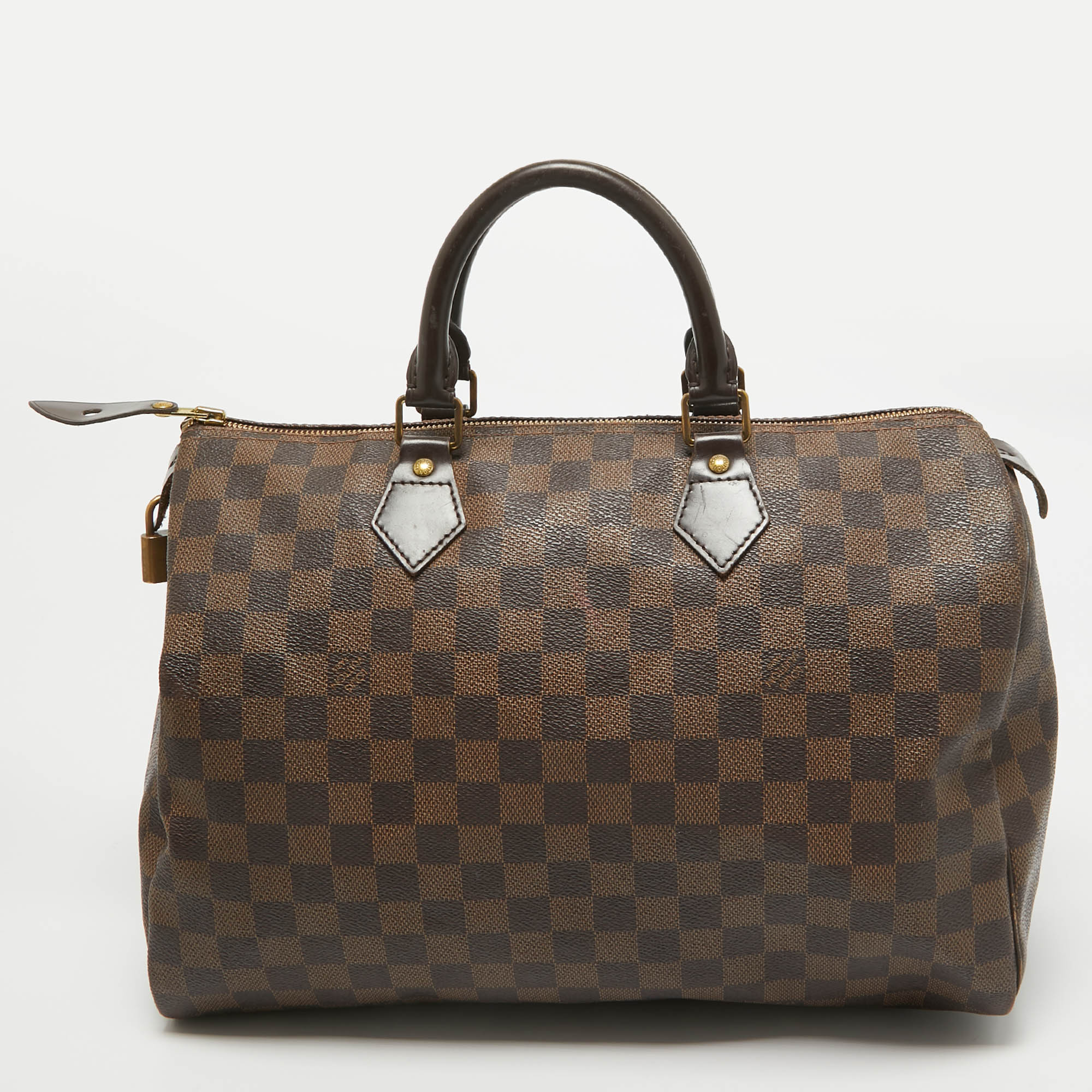 Louis Vuitton Damier Ebene Canvas Speedy 35 Bag