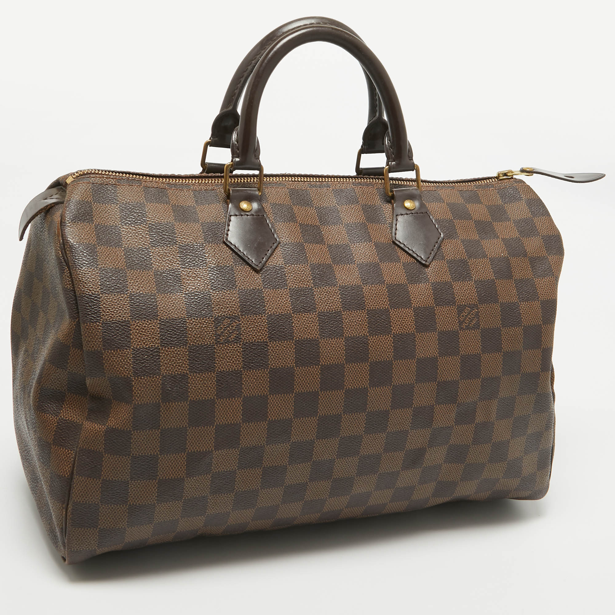 Louis Vuitton Damier Ebene Canvas Speedy 35 Bag