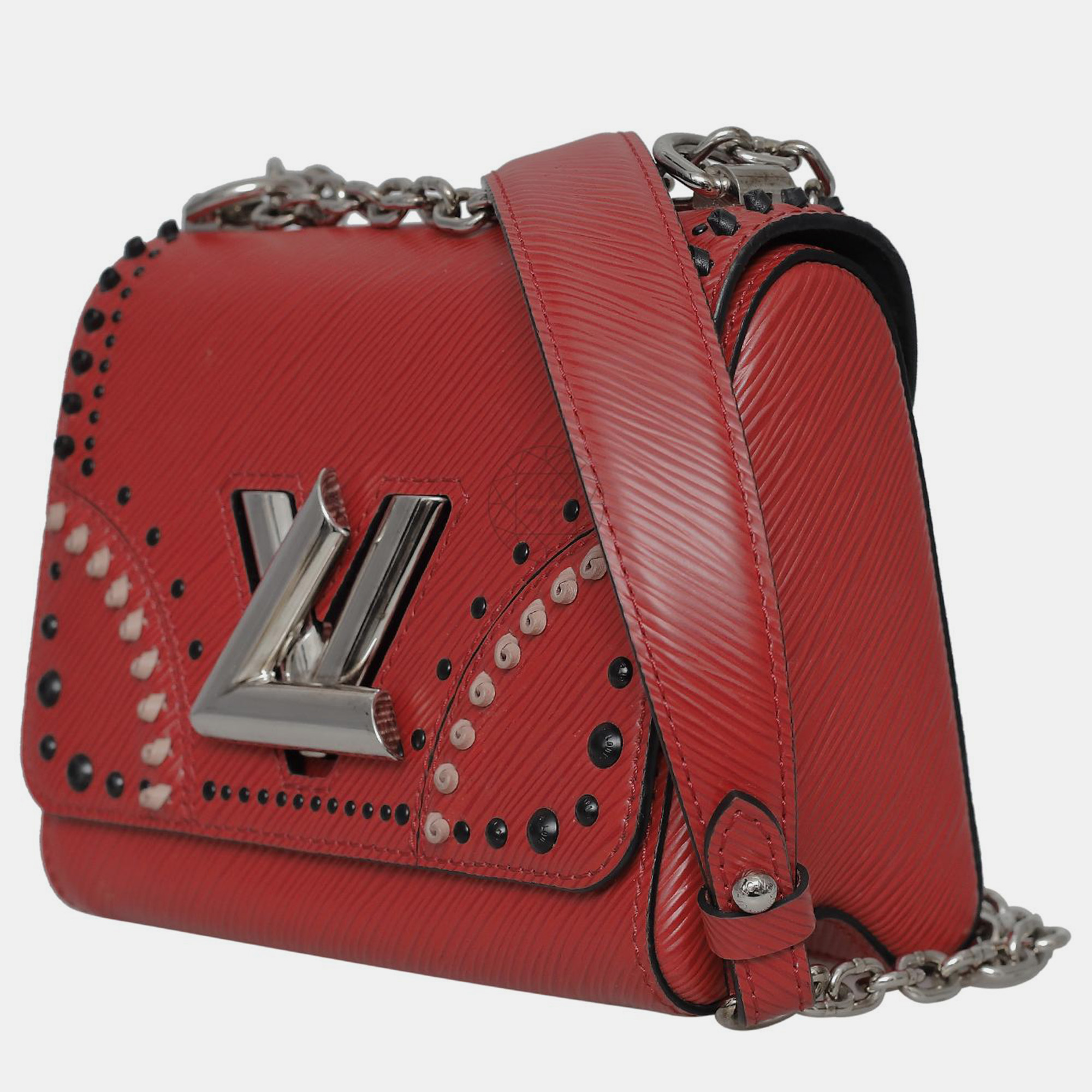 Louis Vuitton Red Epi Leather Stud Twist PM Crossbody Bag