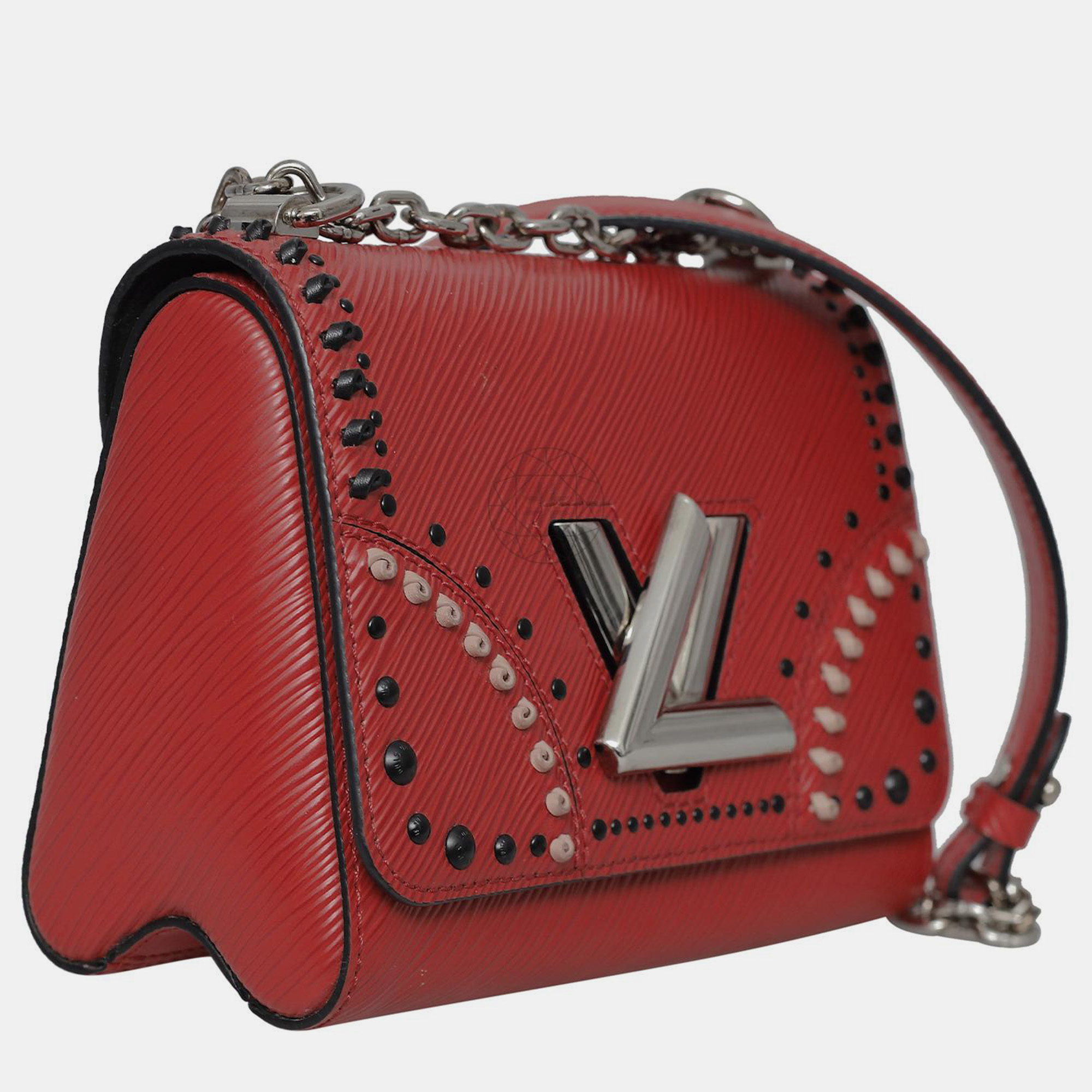 Louis Vuitton Red Epi Leather Stud Twist PM Crossbody Bag