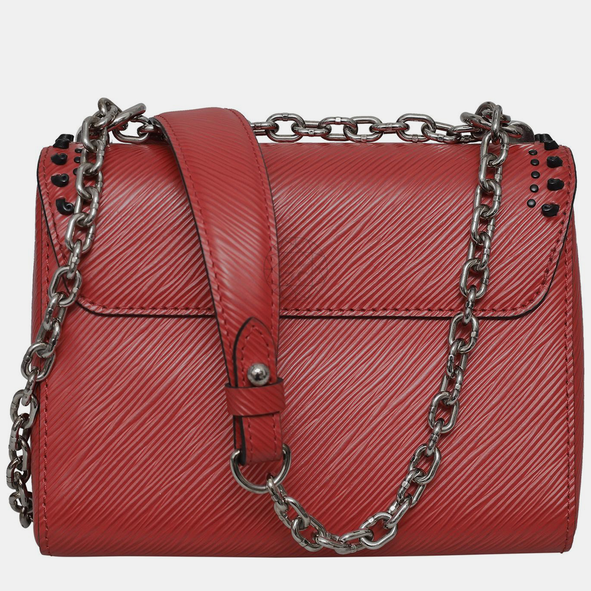 Louis Vuitton Red Epi Leather Stud Twist PM Crossbody Bag