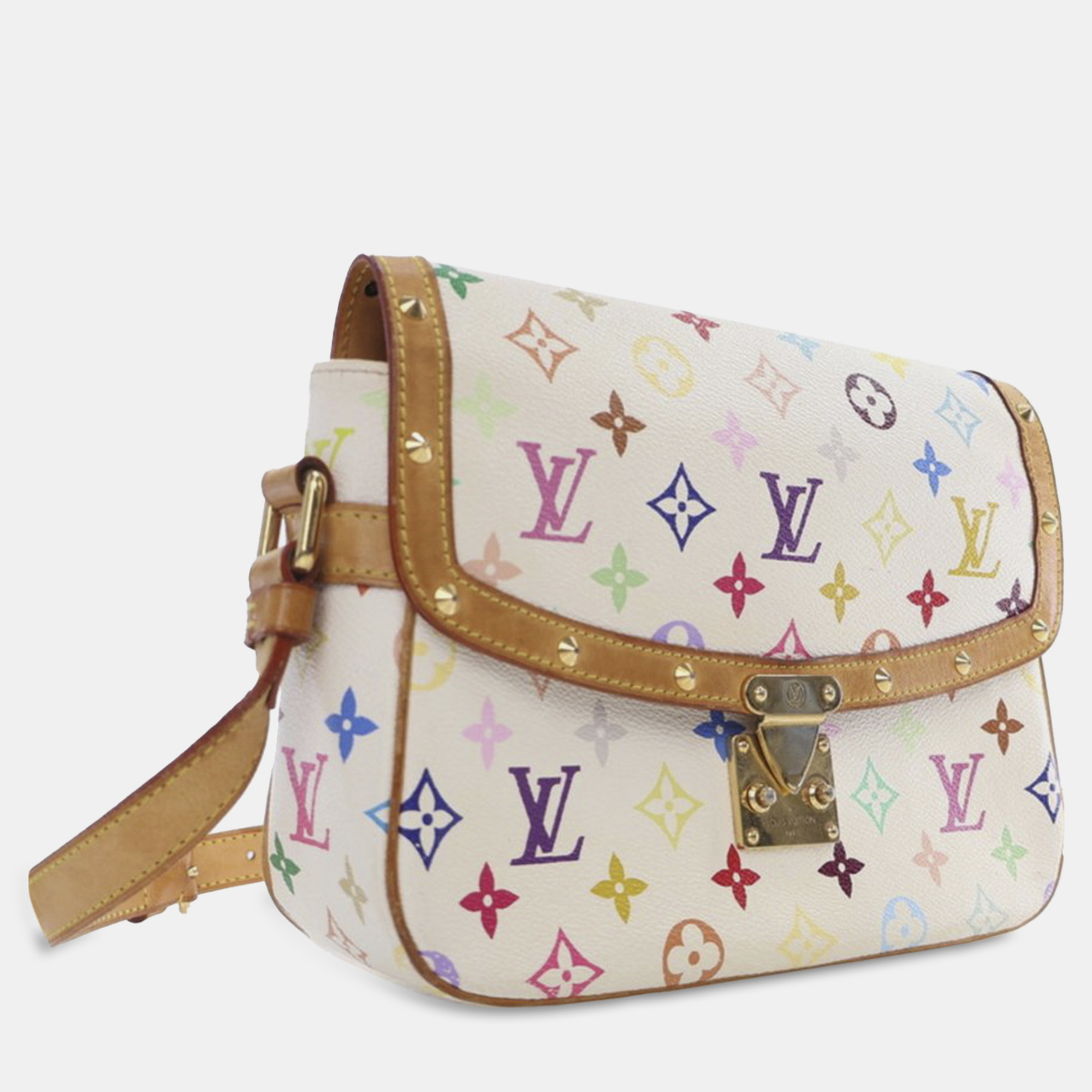 Louis Vuitton White Monogram Multicolore Canvas Sologne Bag