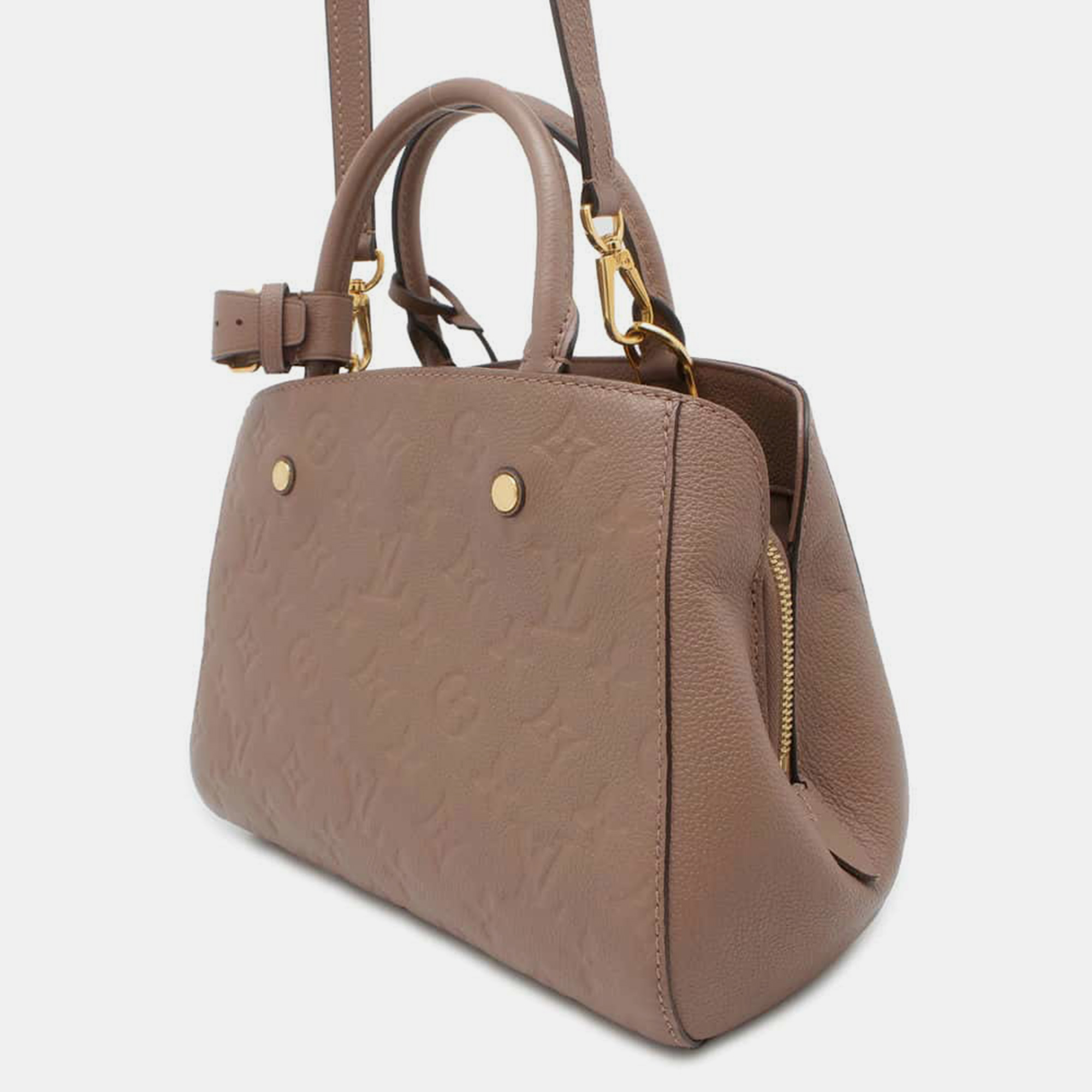 Louis Vuitton Grey Monogram Empreinte Leather Montaigne Taupe Bag BB