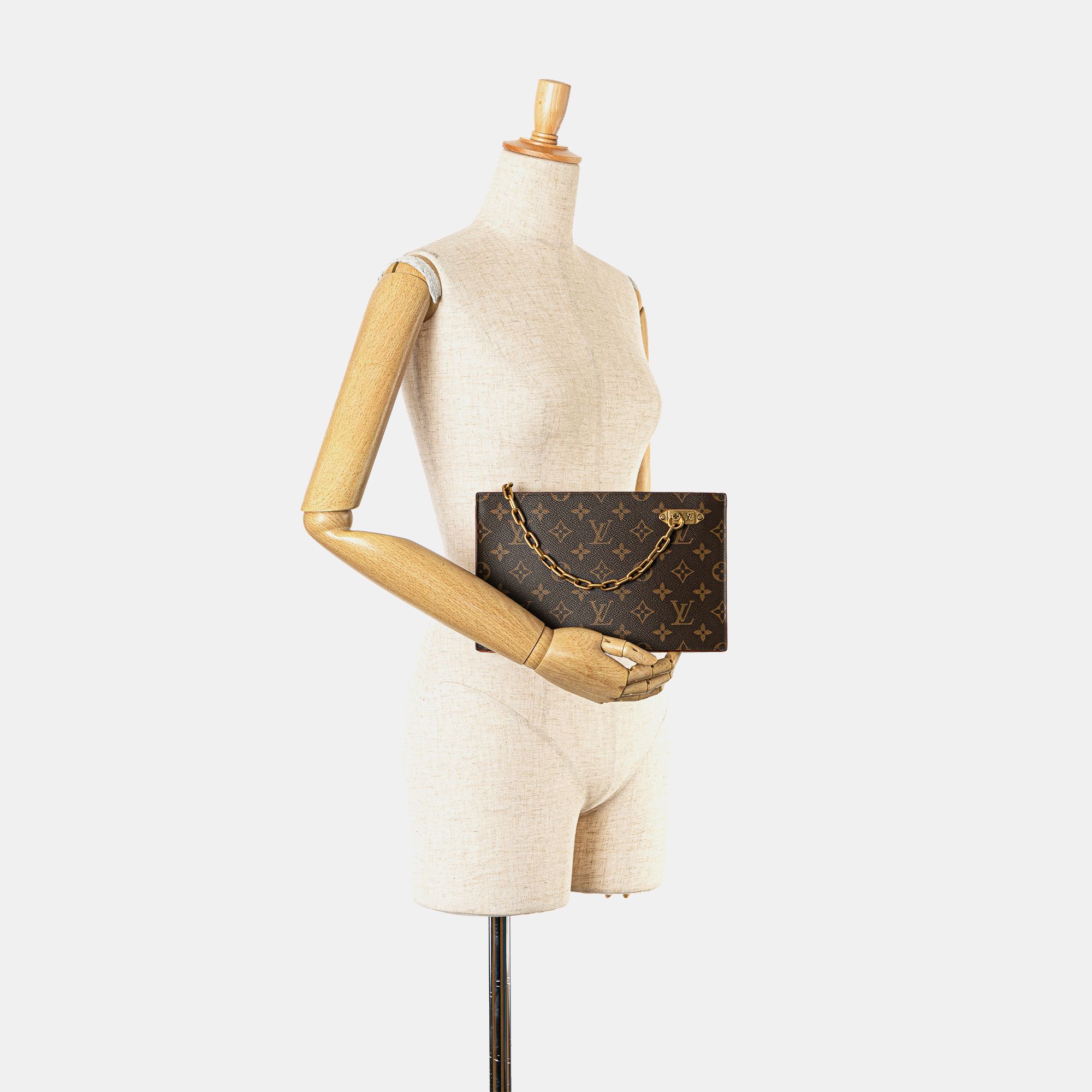 Louis Vuitton Brown Monogram Legacy Chain Clutch