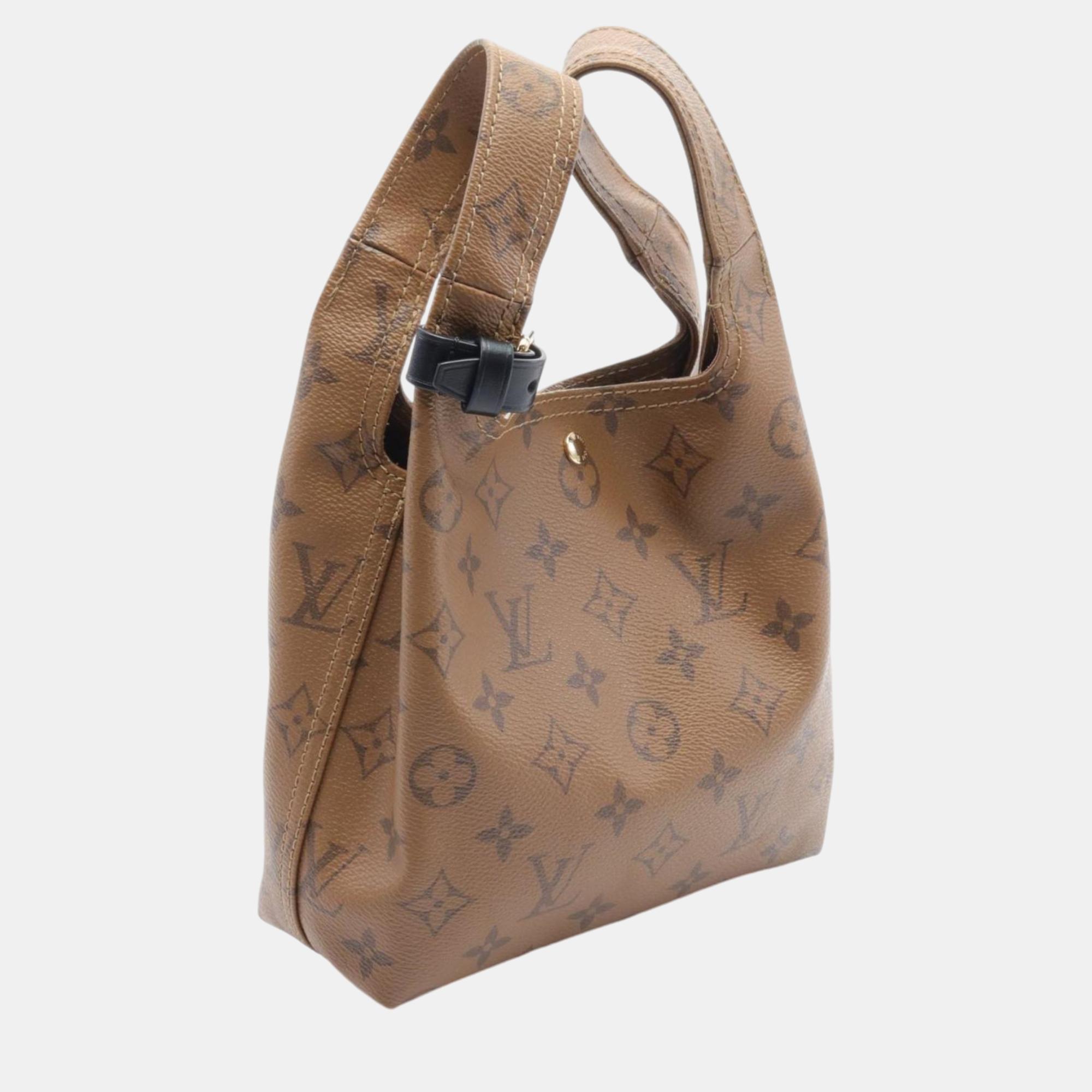 Louis Vuitton Atlantis Bb Coated Canvas Leather Monogram Reverse Brown Handbag