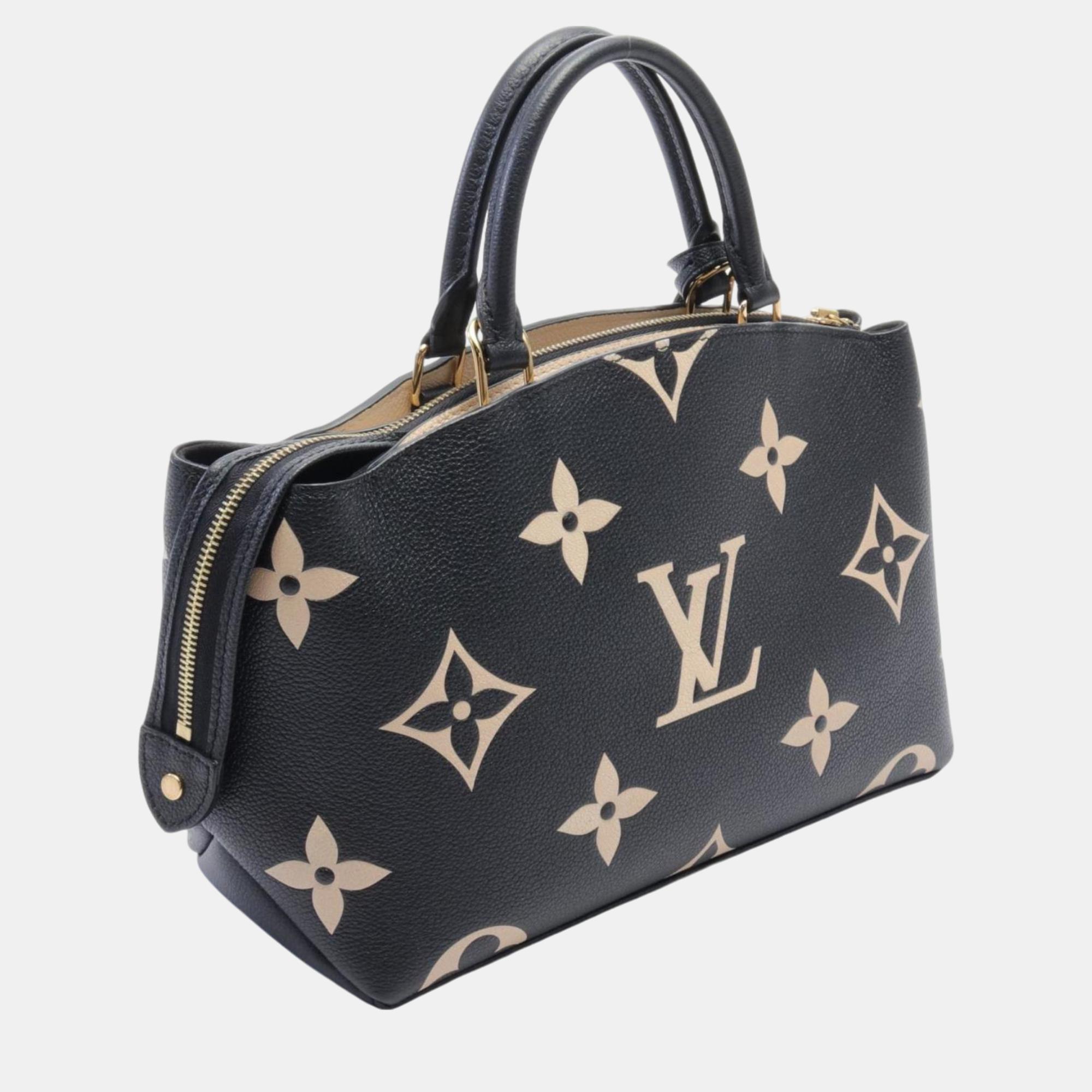 Louis Vuitton Petit Pale PM Leather Monogram Empreinte Black Beige Handbag