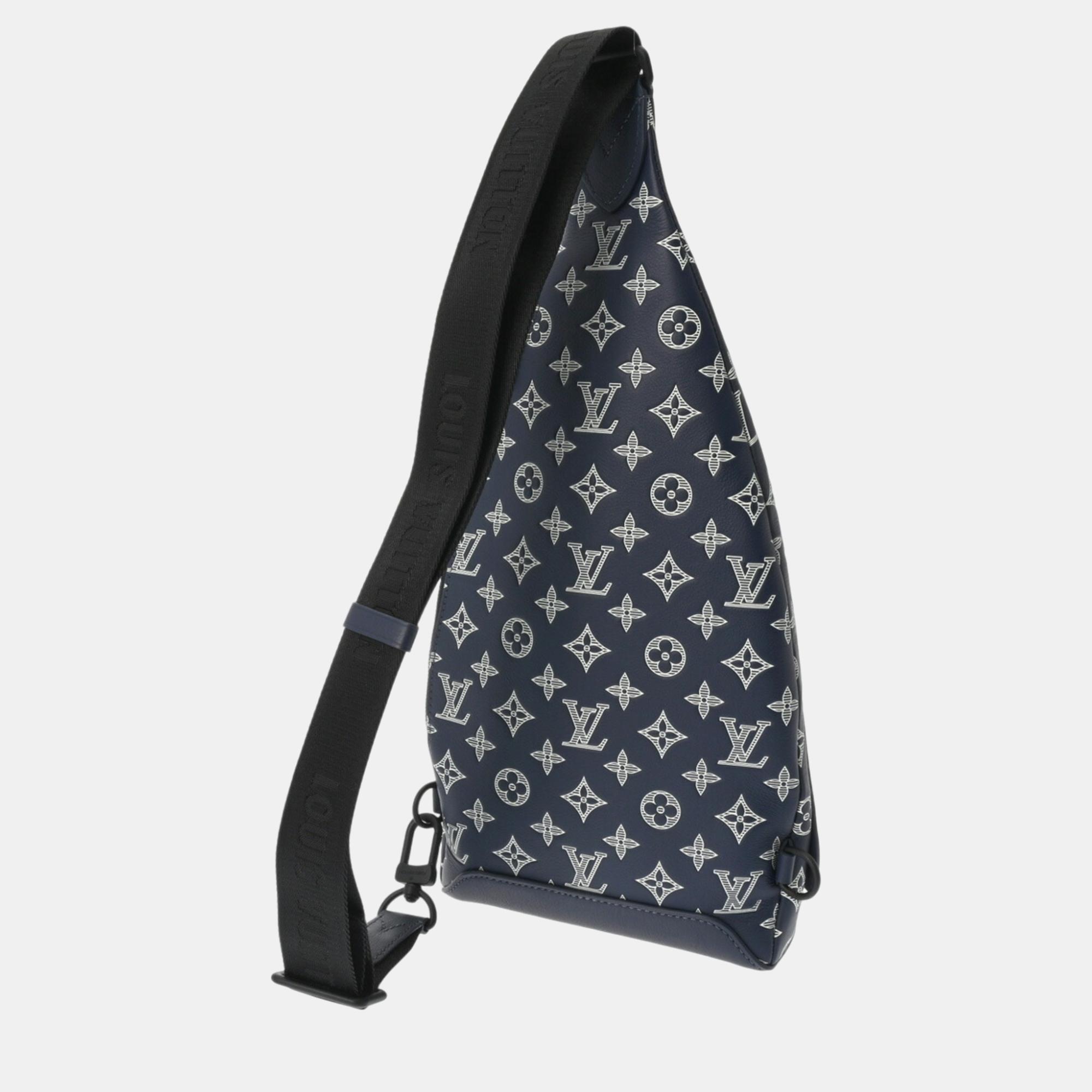 Louis Vuitton Monogram Shadow Duos Body Navy Leather Shoulder Bag