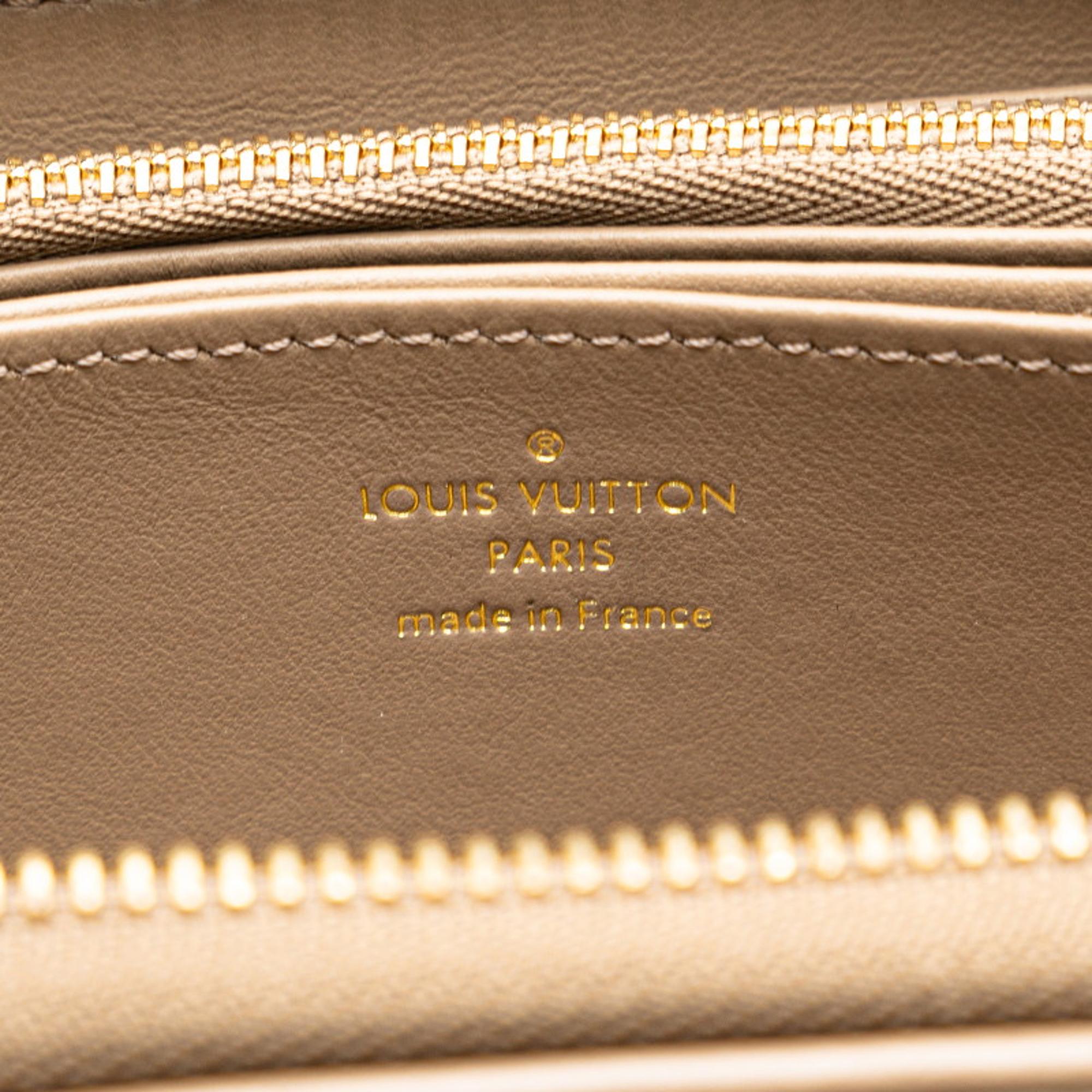 Louis Vuitton Beige Leather Monogram Zippy Wallet