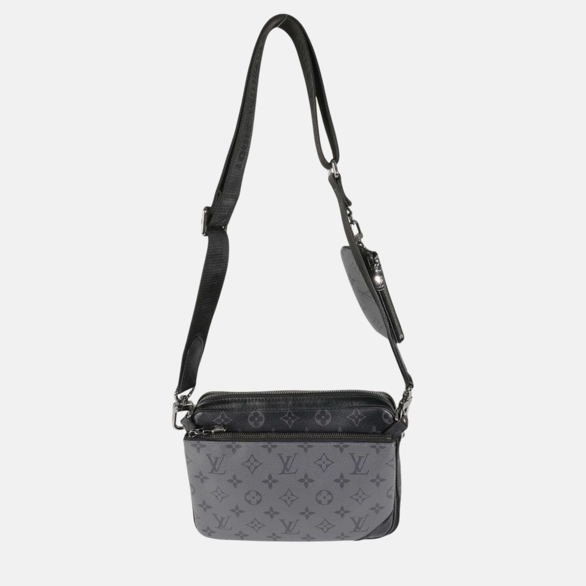 Louis Vuitton Black Monogram Eclipse Reverse Canvas Trio Messenger Bag