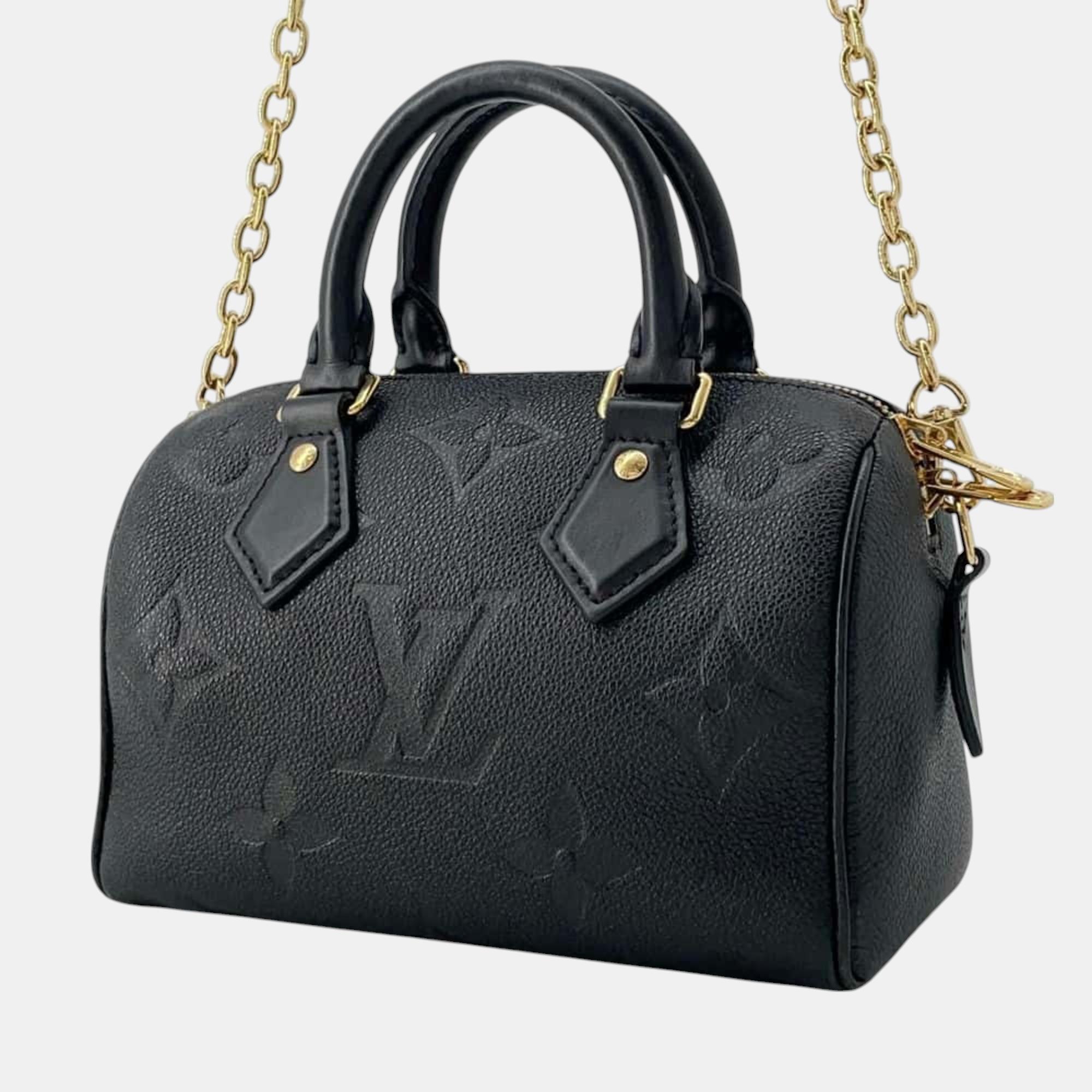 Louis Vuitton Black Monogram Empreinte Speedy Bandouliere 20 Bag