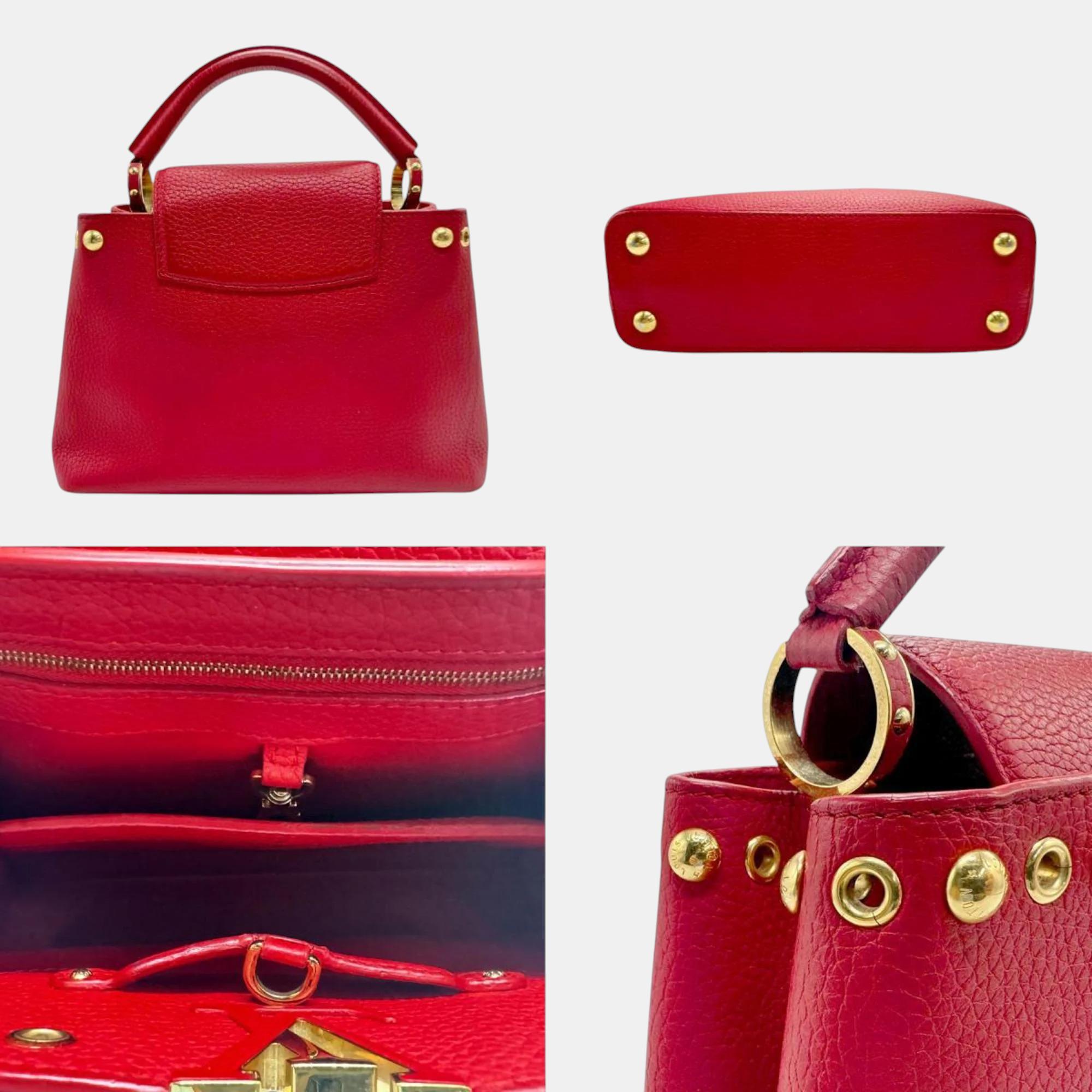 Louis Vuitton Leather Red Capucines BB Handbag