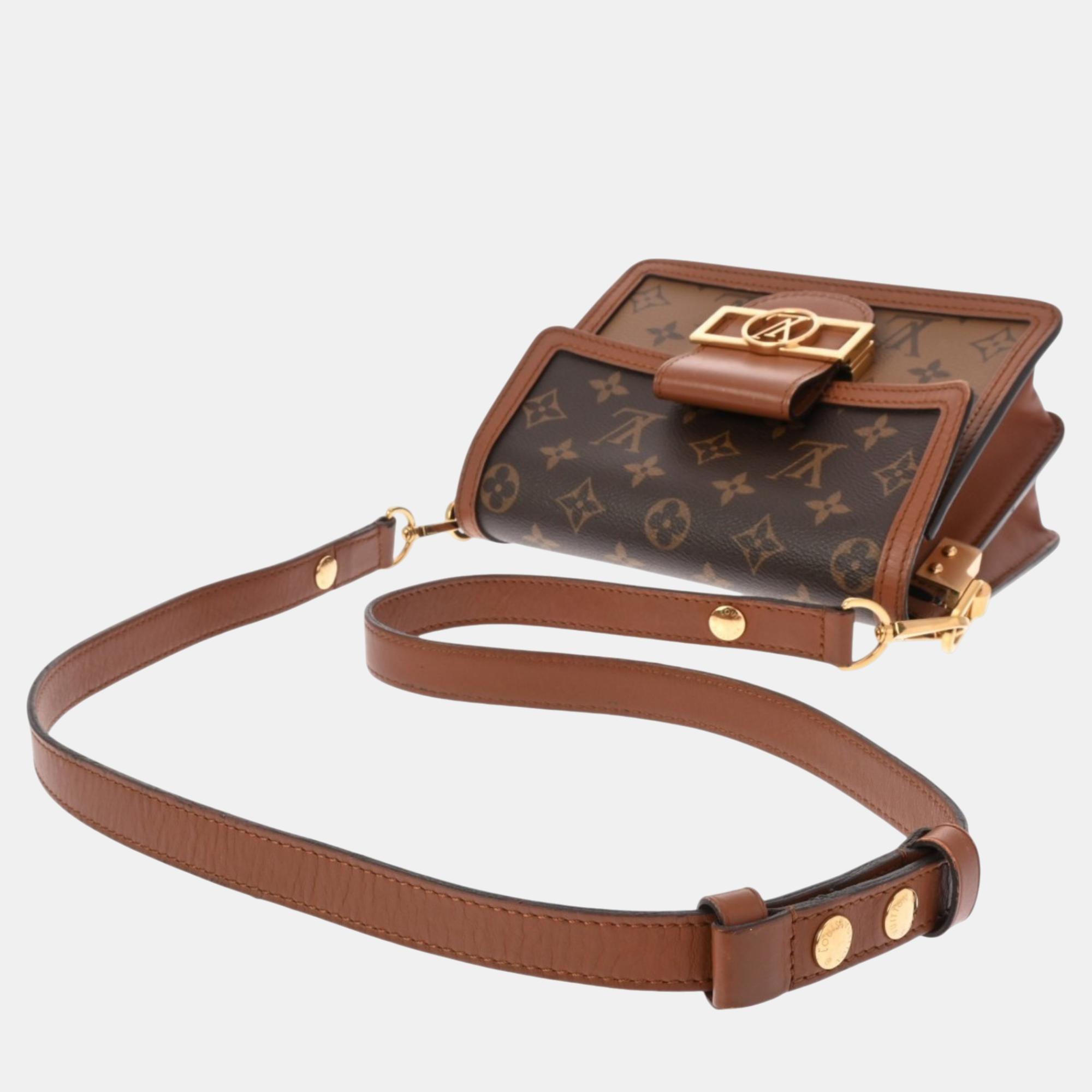 Louis Vuitton Brown Canvas Monogram Reverse Dauphine MINI Shoulder Bag