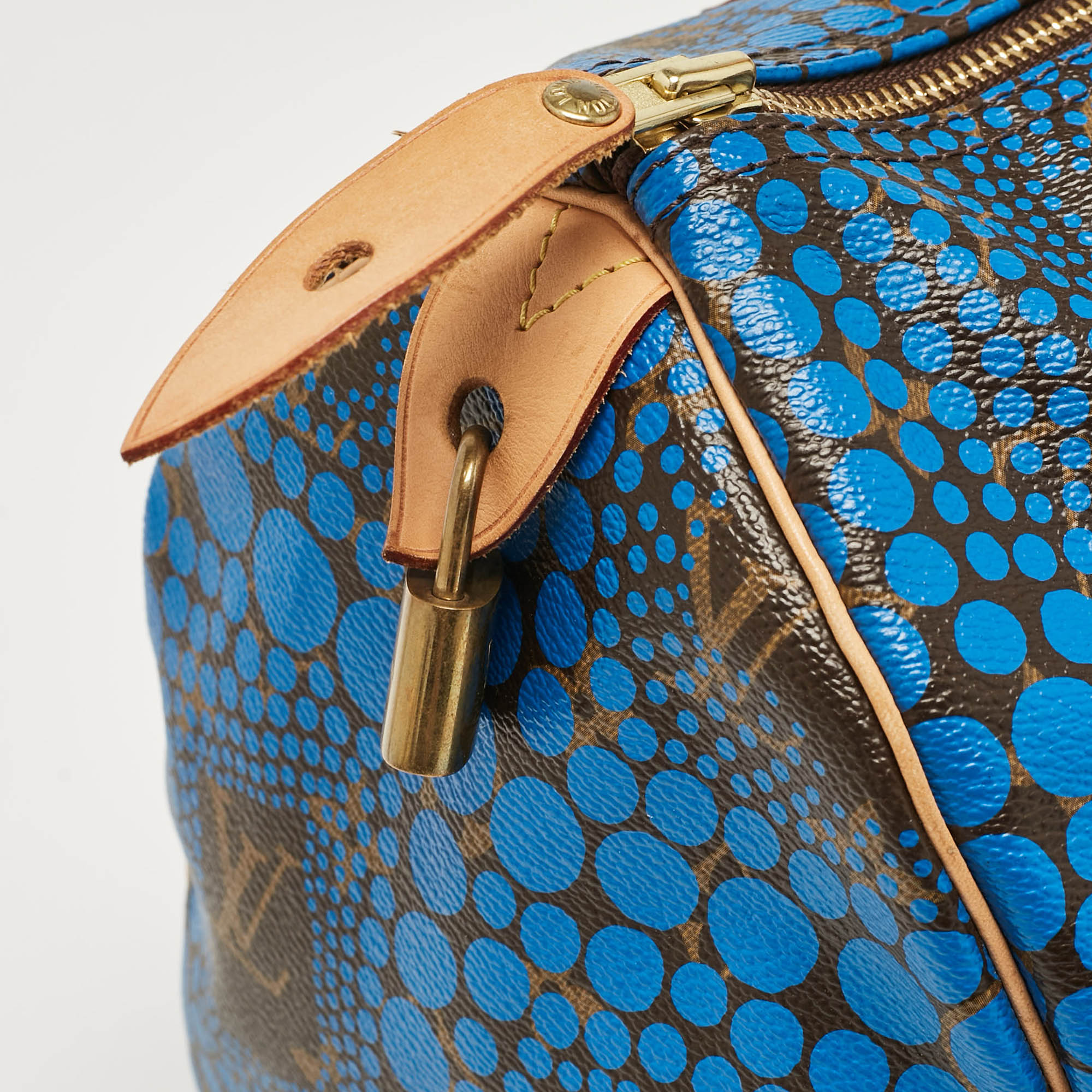 Louis Vuitton Blue Monogram Canvas Limited Edition Yayoi Kusama Town Speedy 30 Bag