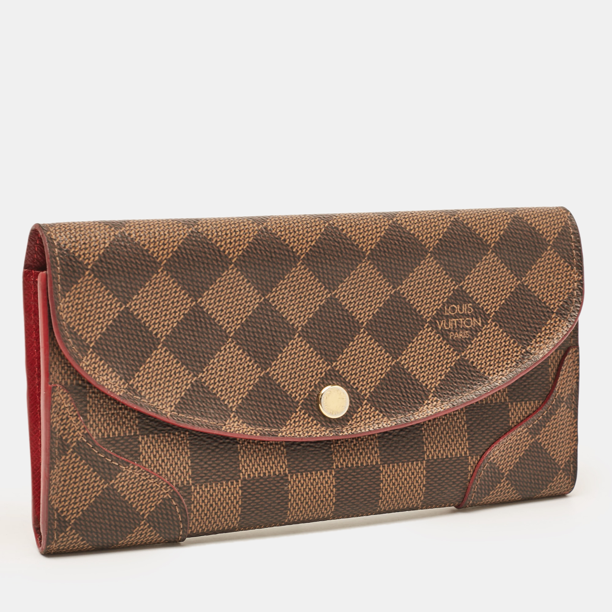 Louis Vuitton Cerise Damier Ebene Canvas Caissa Wallet