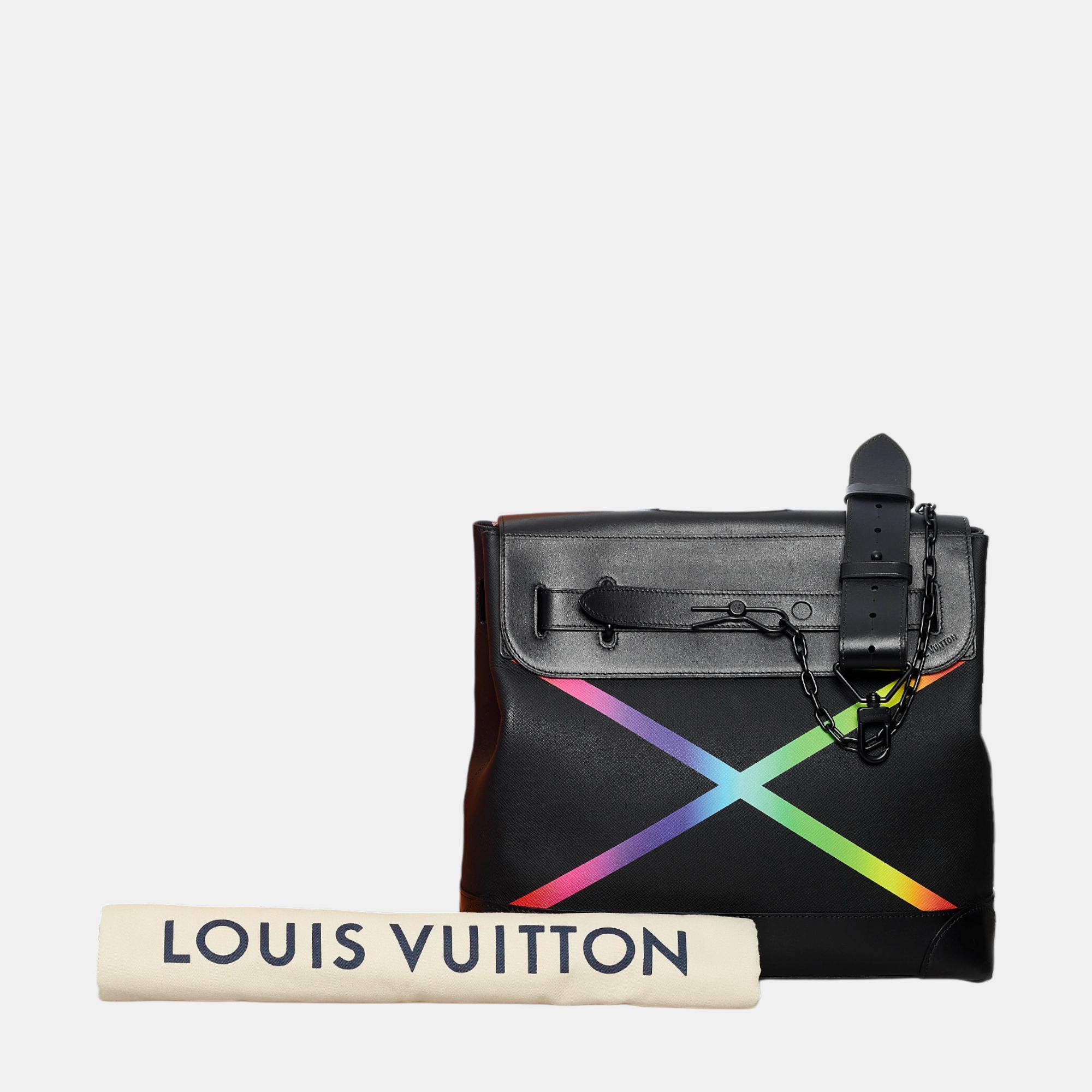 Louis Vuitton Black Taiga Rainbow Steamer PM