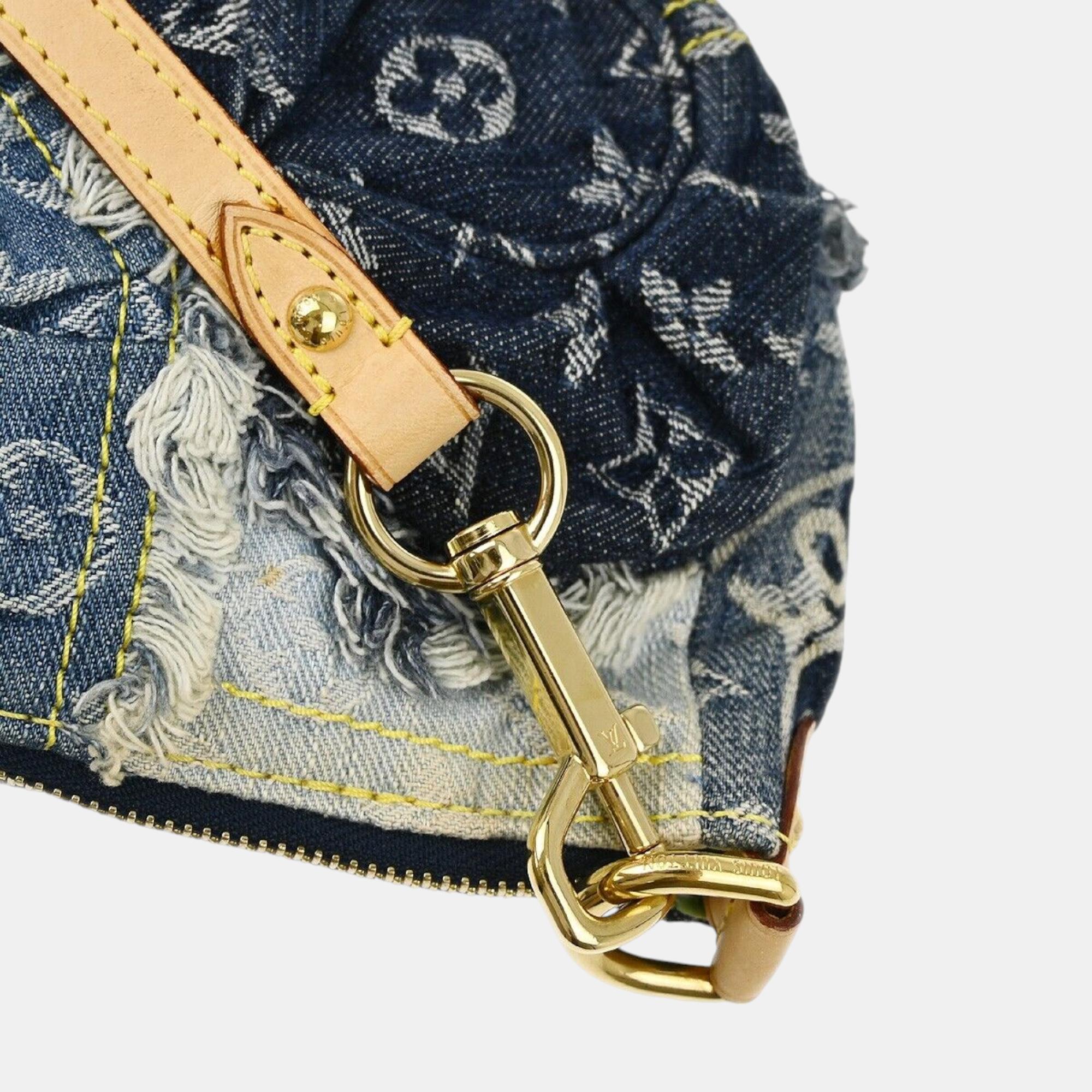 Louis Vuitton Blue Monogram Denim Patchwork Pouchy Handbag