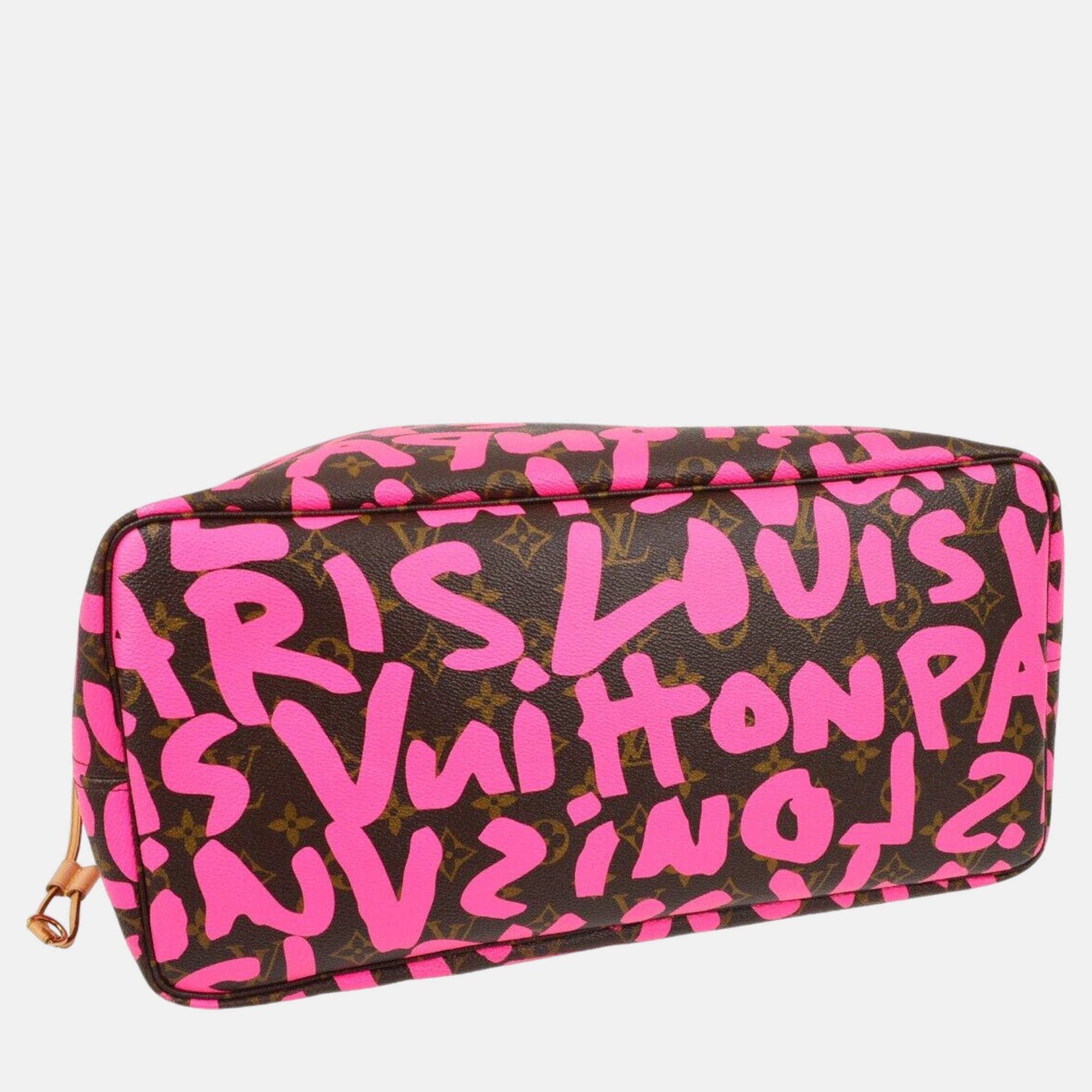 Louis Vuitton Pink Monogram Graffiti Neverfull GM Tote Bag