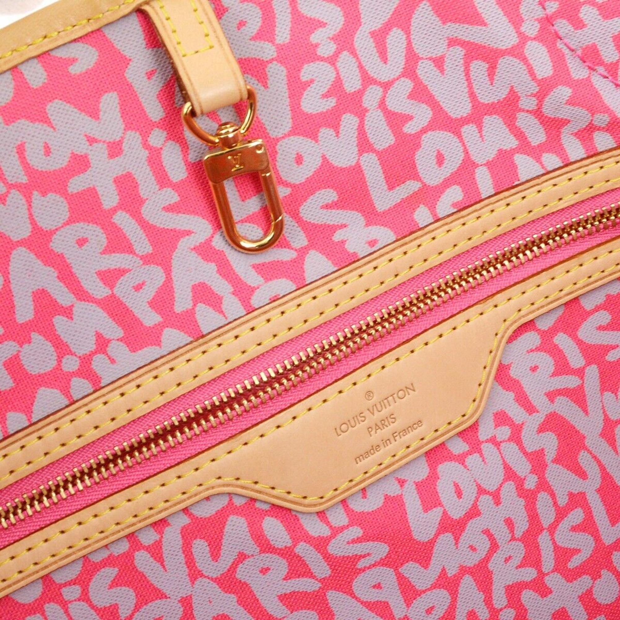 Louis Vuitton Pink Monogram Graffiti Neverfull GM Tote Bag