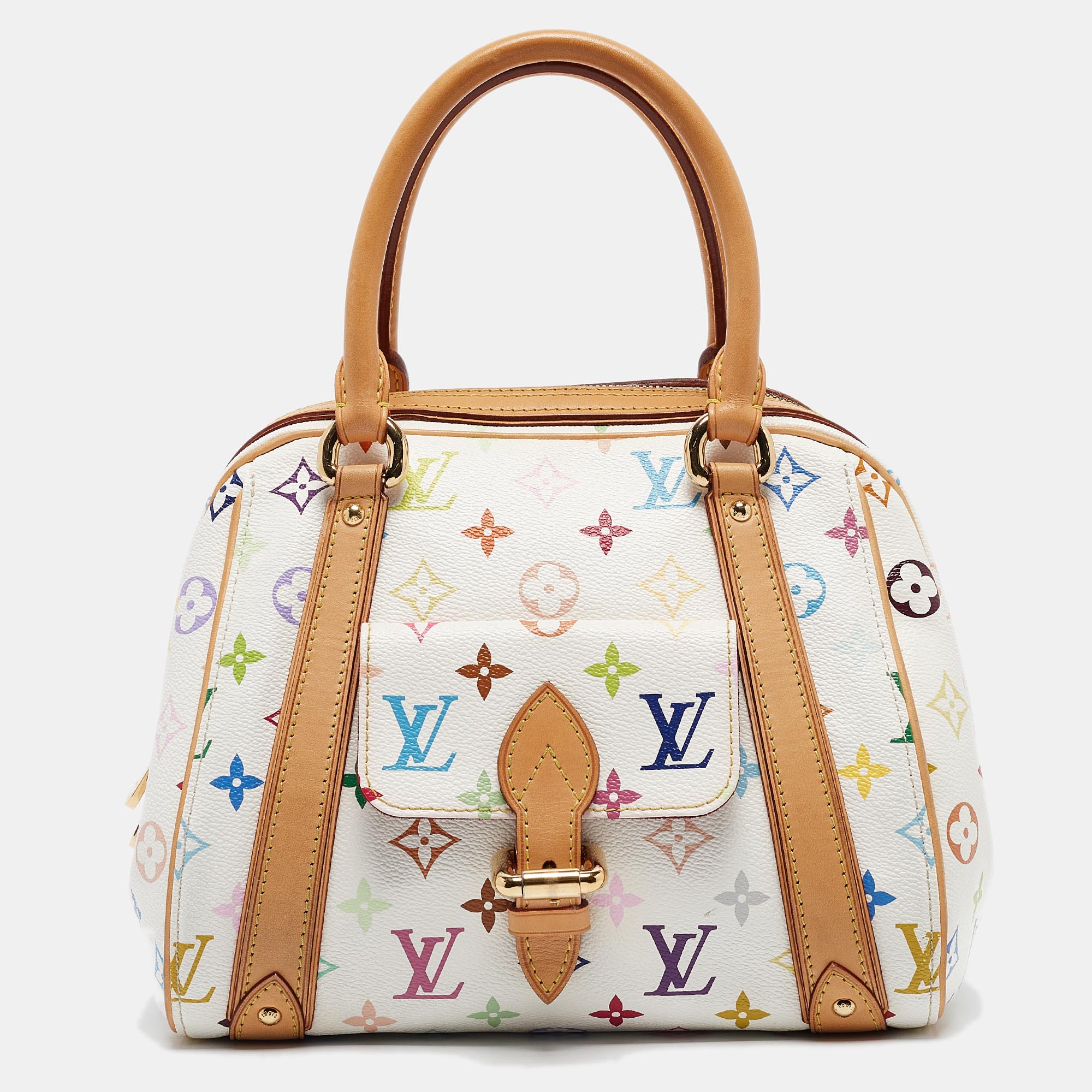 Louis Vuitton White Monogram Multicolore Canvas Priscilla Bag