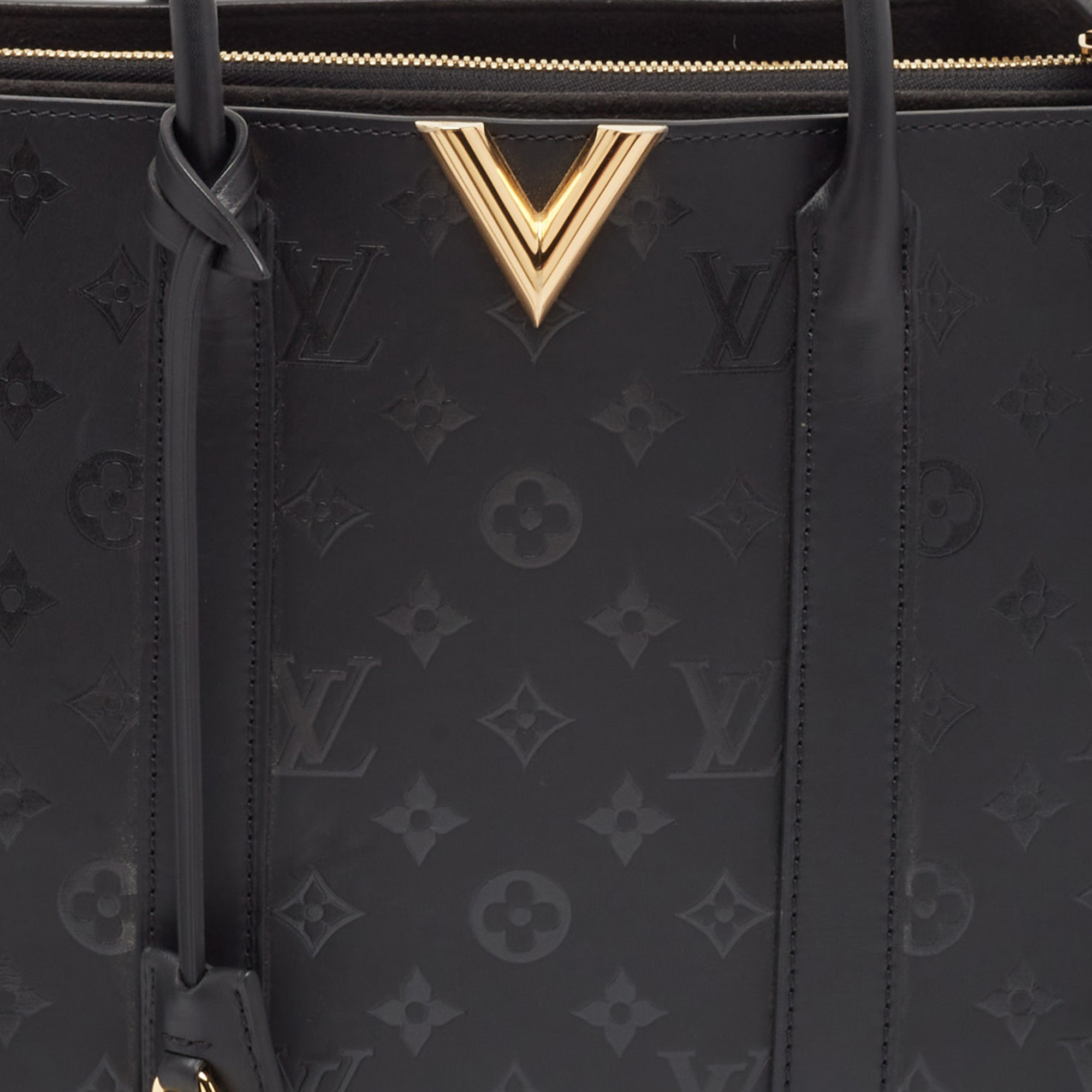 Louis Vuitton Black Monogram Cuir Plume Very Tote GM Bag