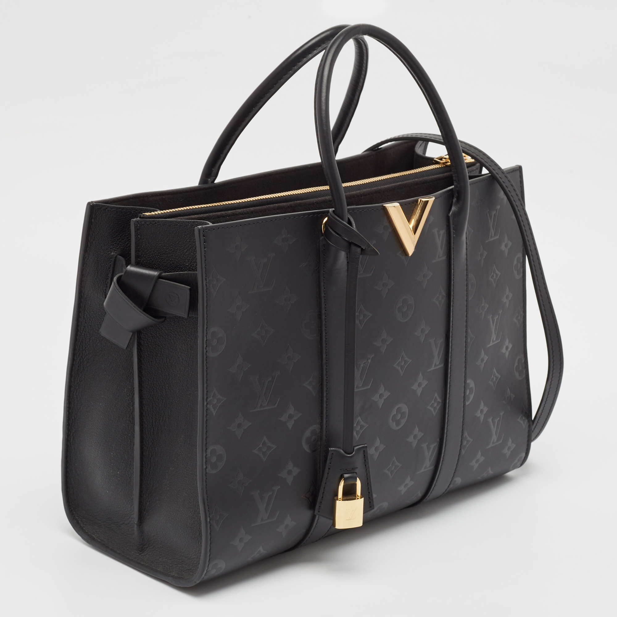 Louis Vuitton Black Monogram Cuir Plume Very Tote GM Bag