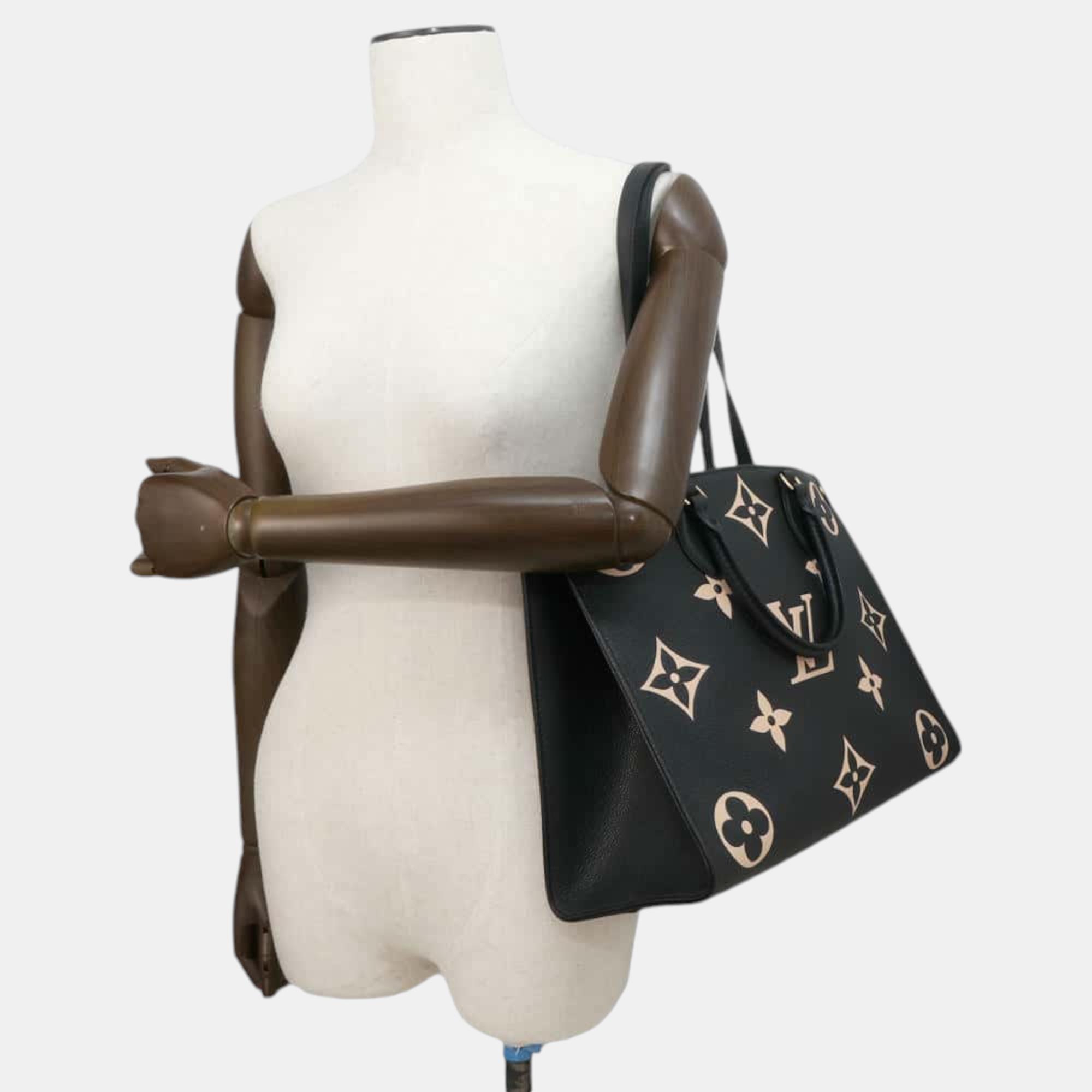 Louis Vuitton Onthego Noir/Beige Bicolor Monogram Empreinte Leather Size MM