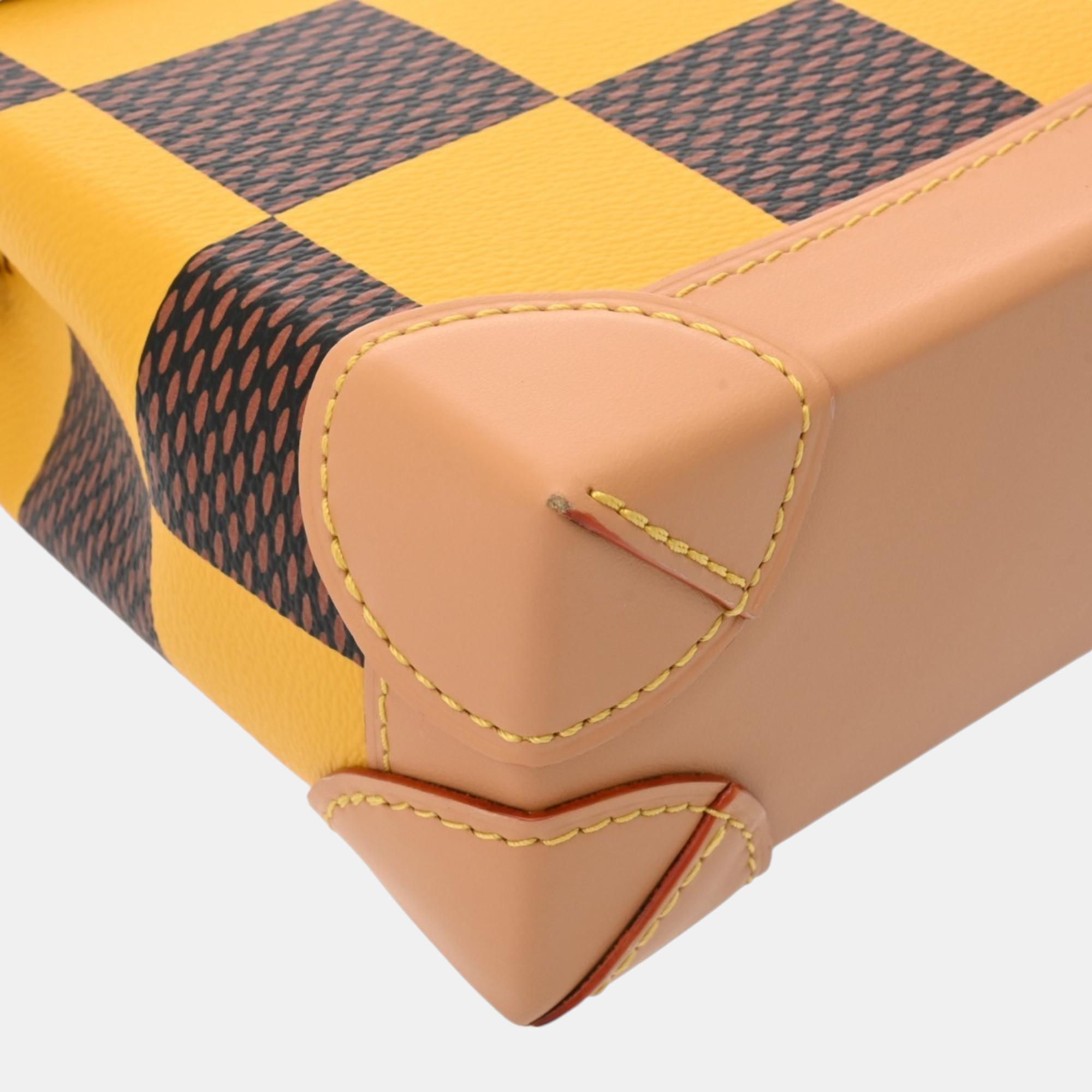 Louis Vuitton Yellow Canvas Damier Pop Nano Steamer Handbag