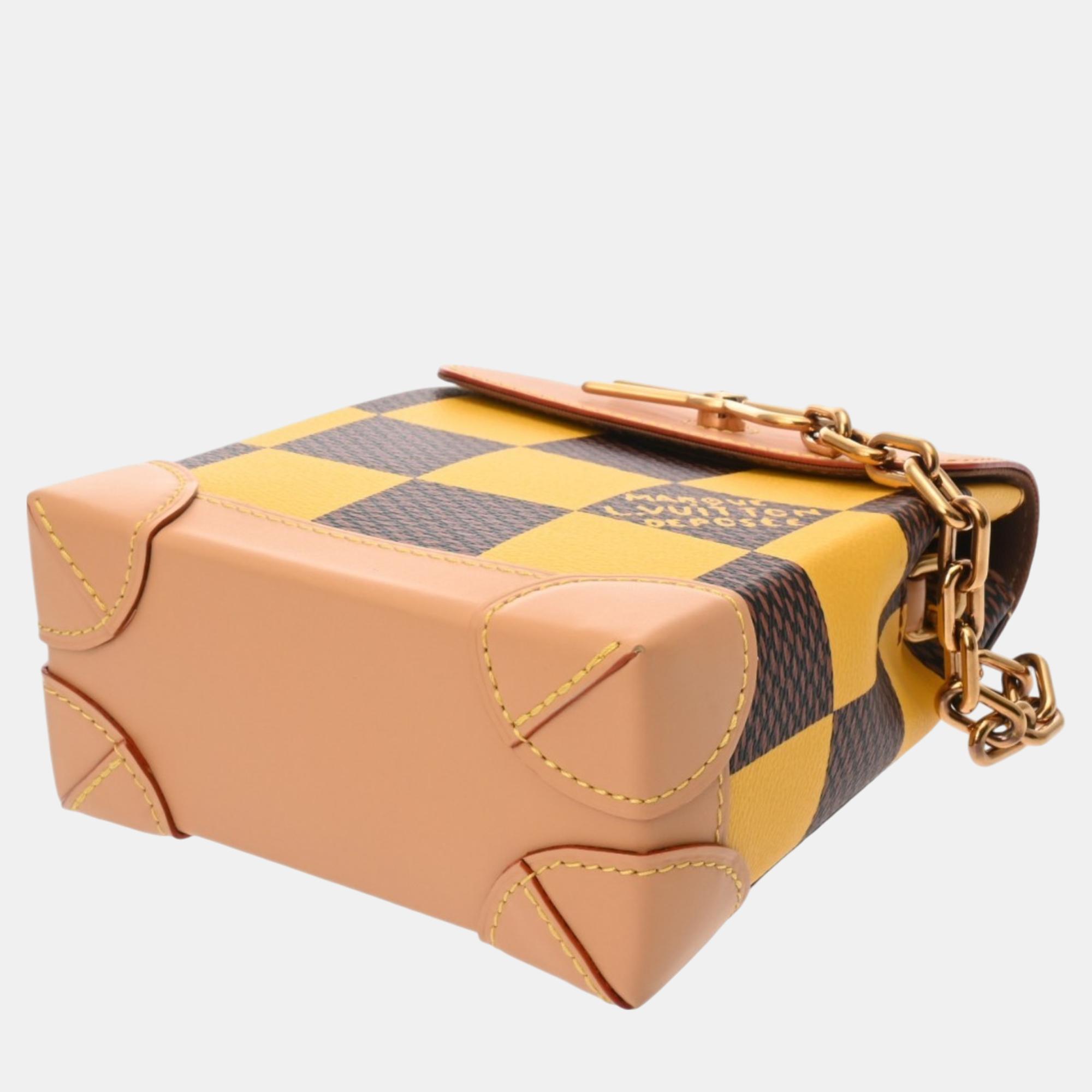 Louis Vuitton Yellow Canvas Damier Pop Nano Steamer Handbag