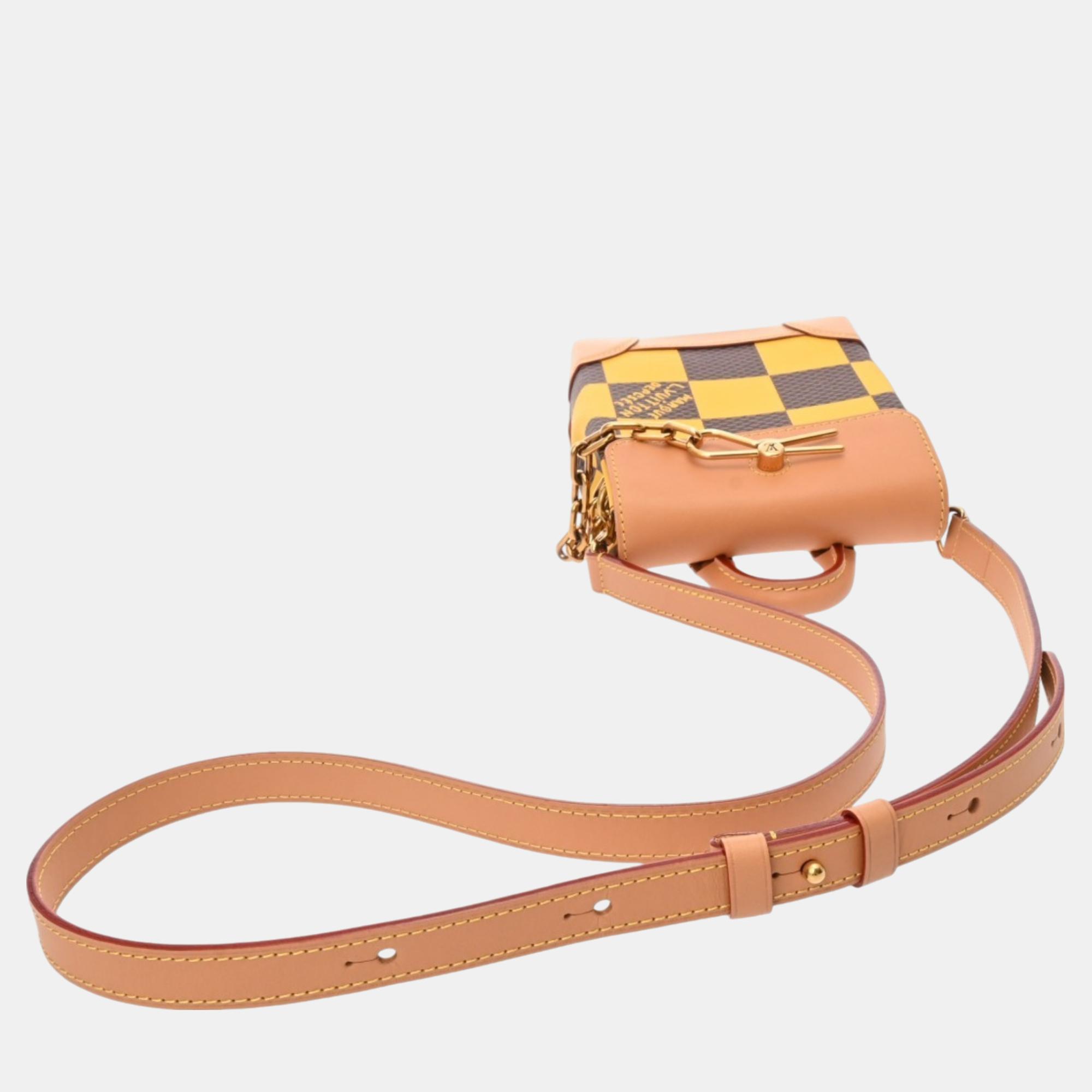 Louis Vuitton Yellow Canvas Damier Pop Nano Steamer Handbag