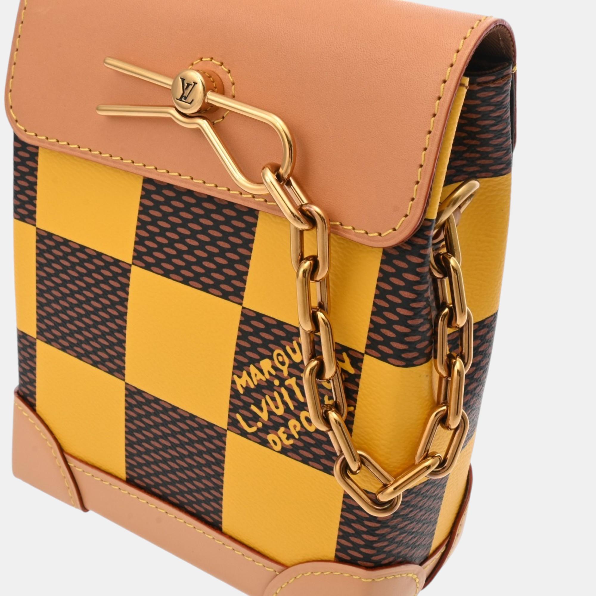 Louis Vuitton Yellow Canvas Damier Pop Nano Steamer Handbag