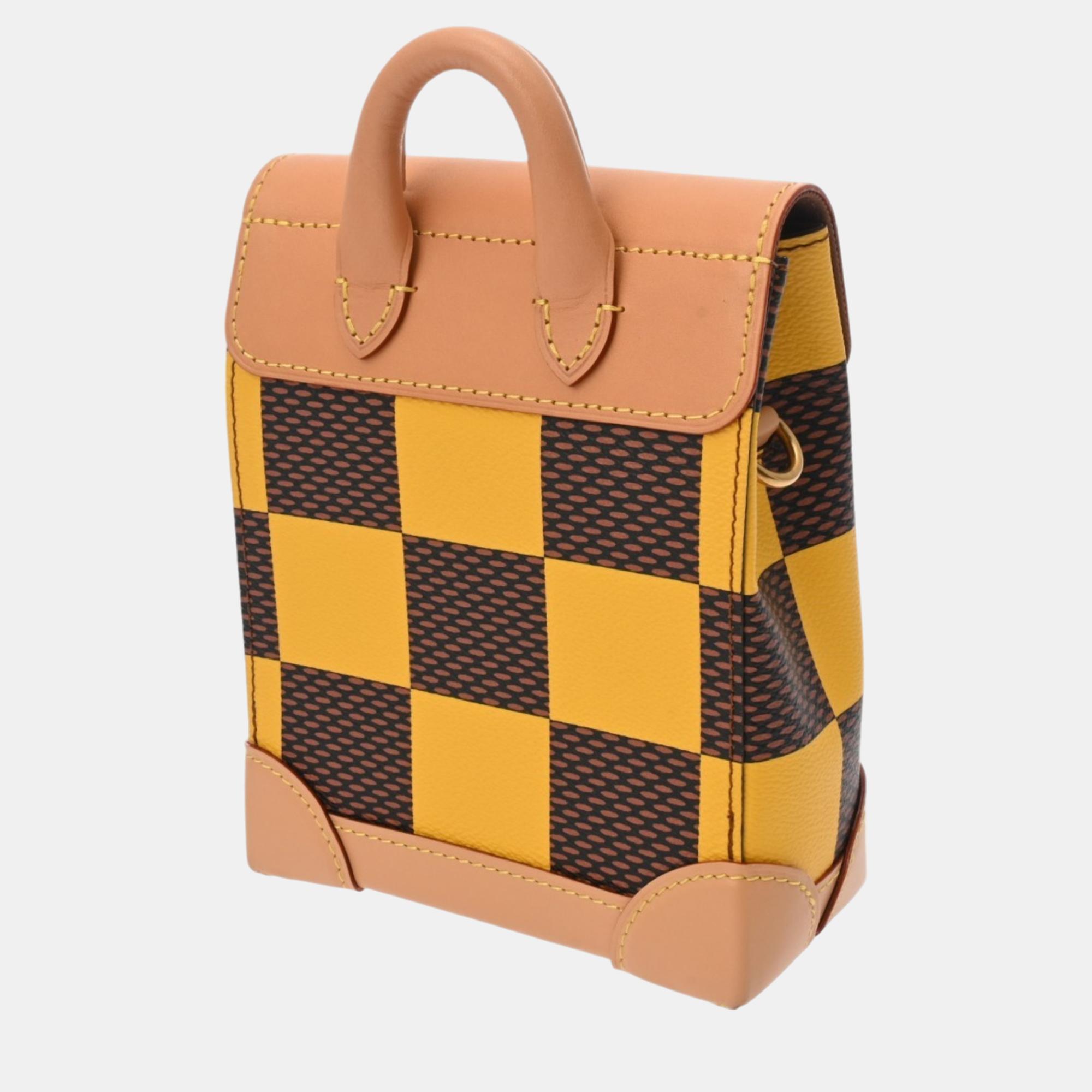 Louis Vuitton Yellow Canvas Damier Pop Nano Steamer Handbag